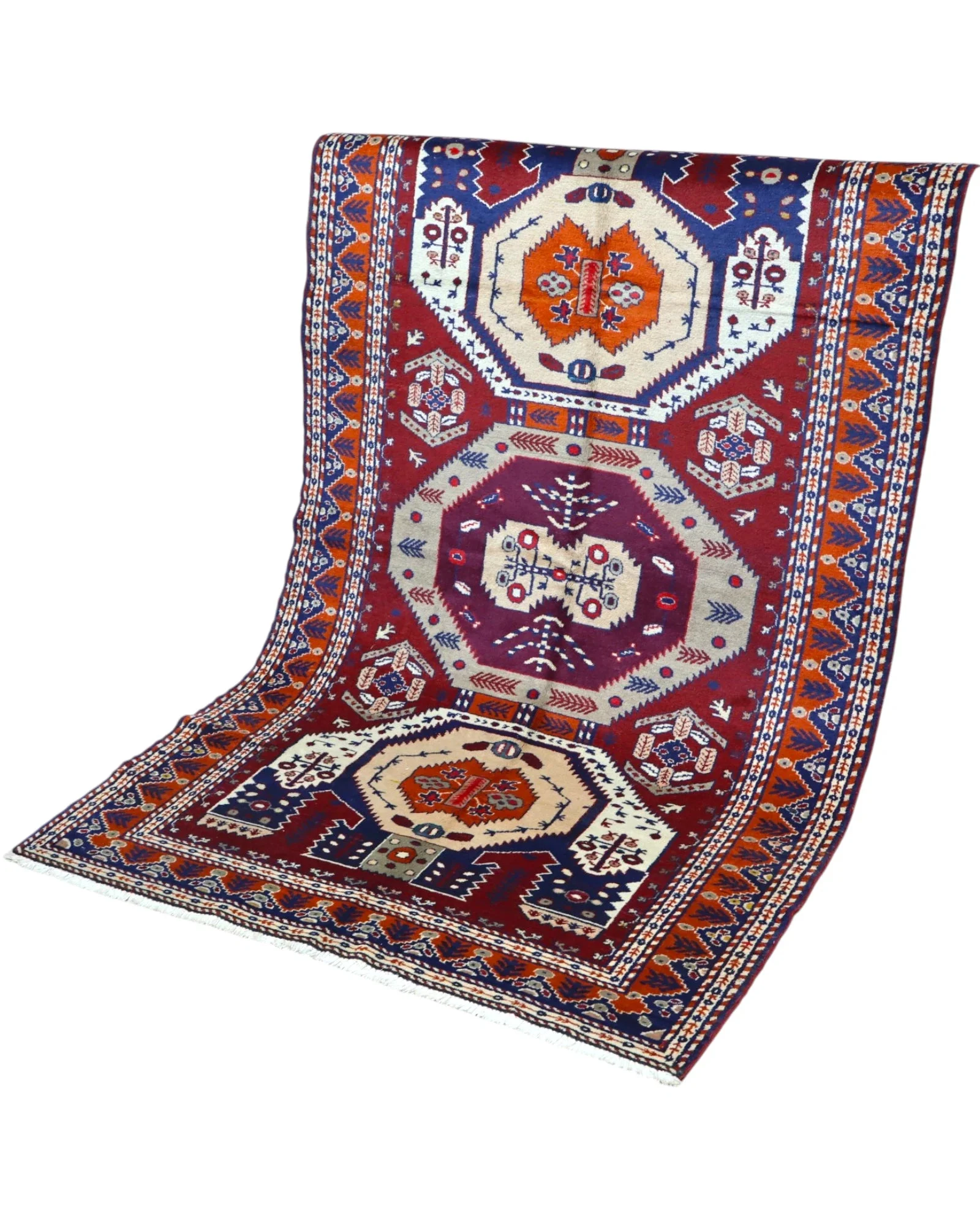 Hand-Knotted Wool Turkish Rug, 200 × 125 cm