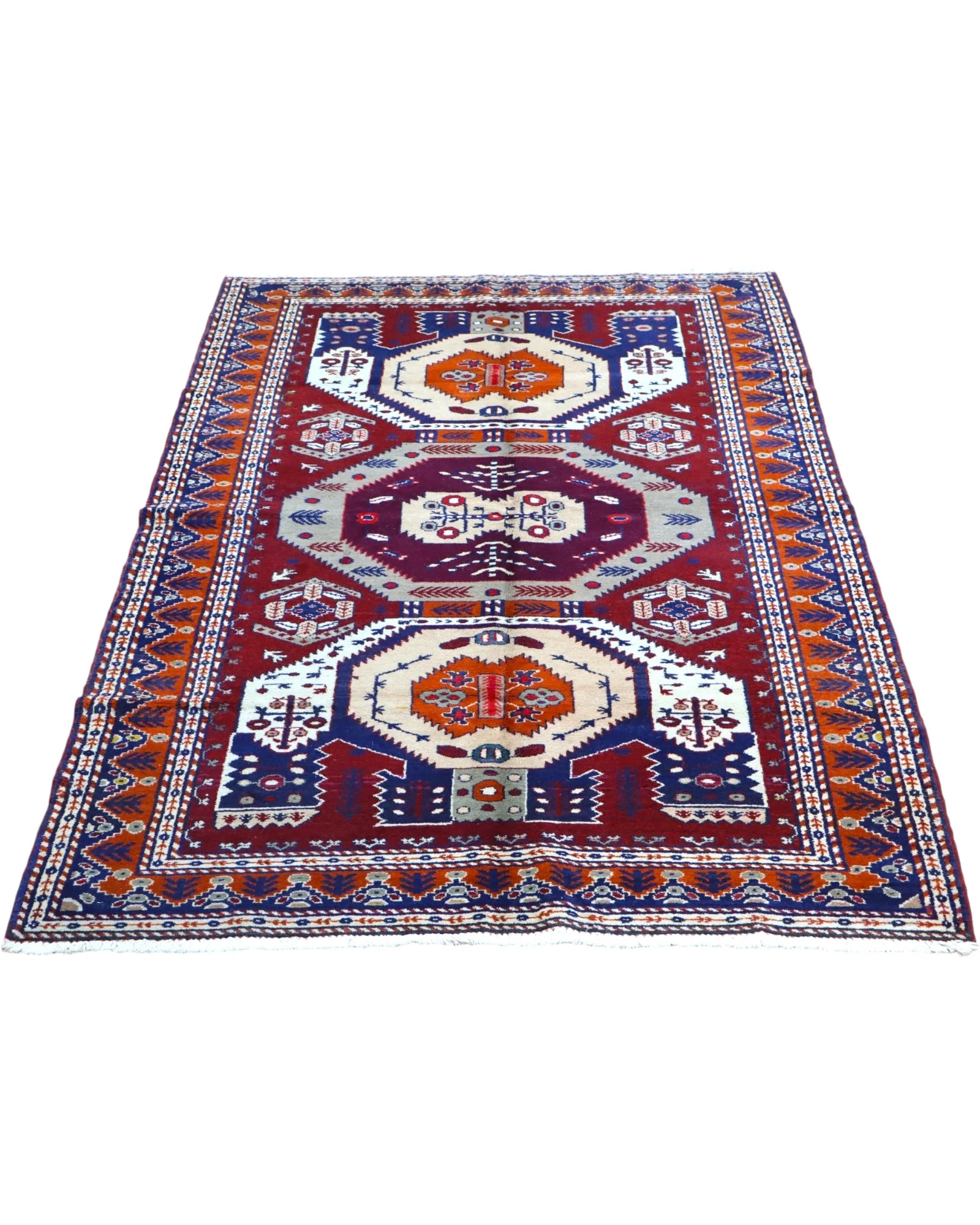 Hand-Knotted Wool Turkish Rug, 200 × 125 cm