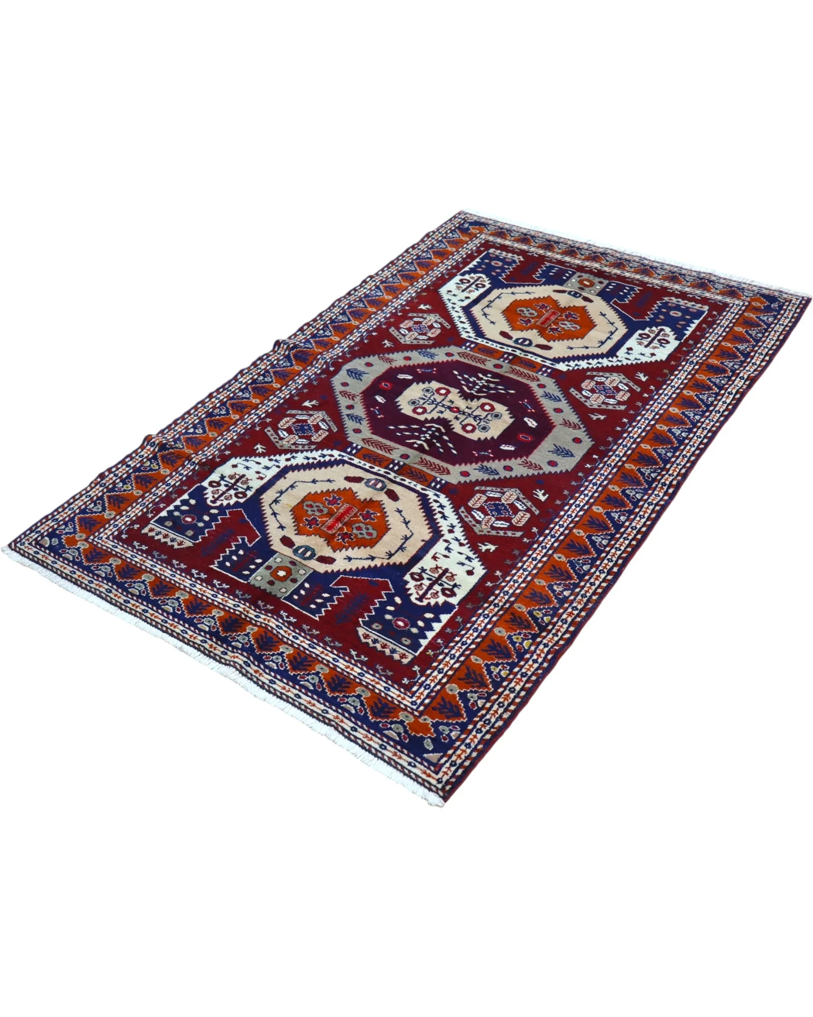 Hand-Knotted Wool Turkish Rug, 200 × 125 cm