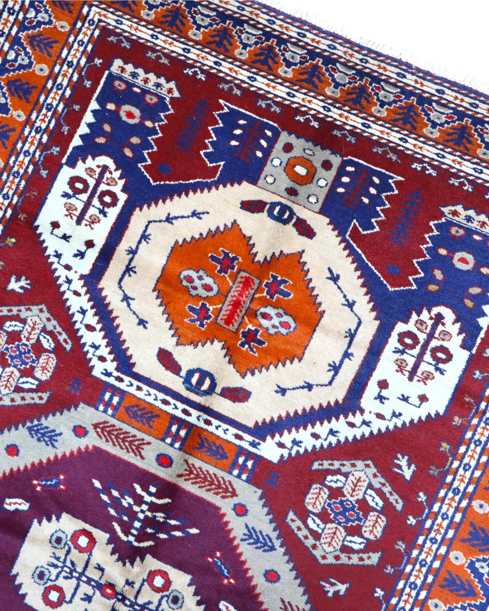 Hand-Knotted Wool Turkish Rug, 200 × 125 cm