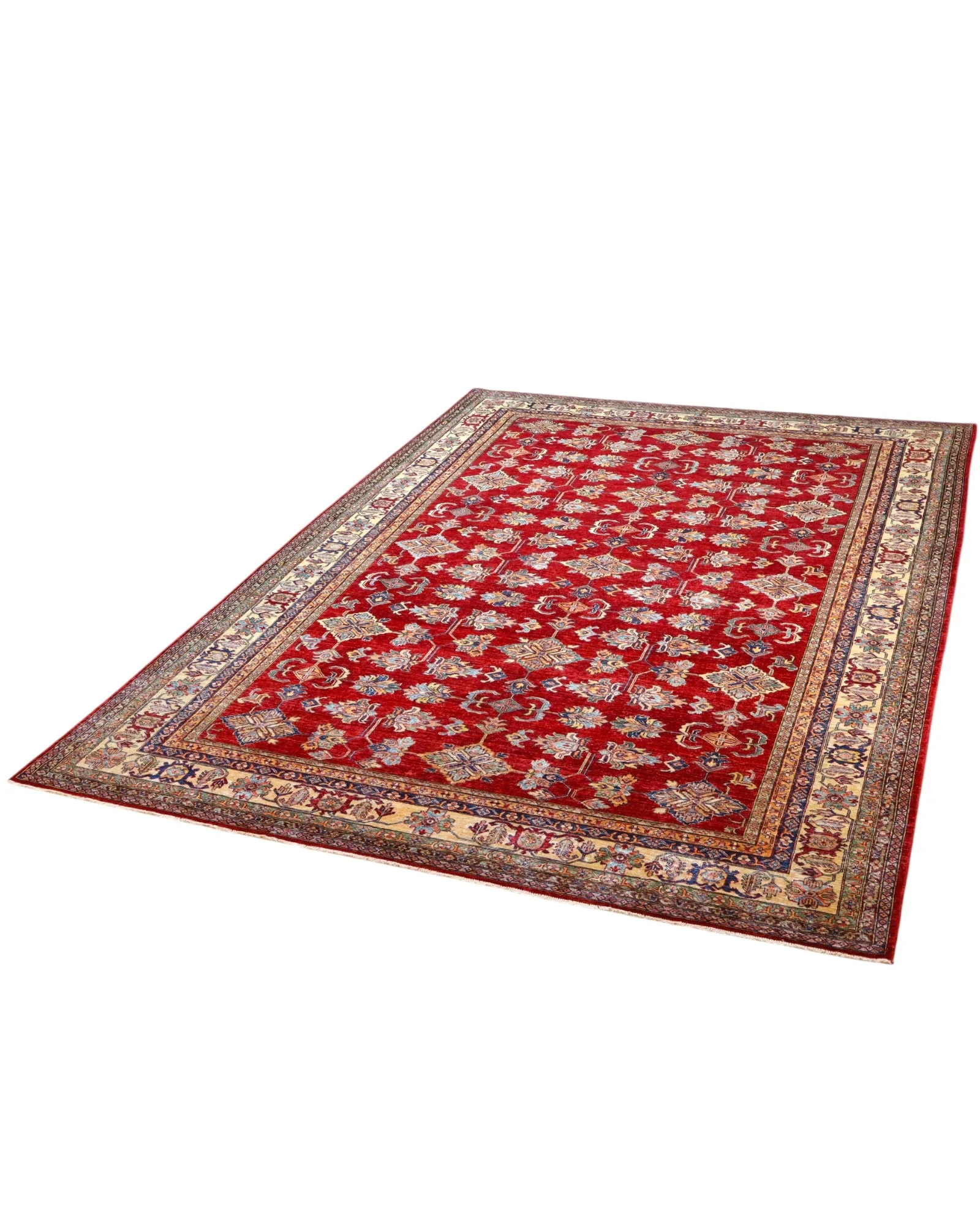Hand-Knotted Wool Kazak Afghan Rug, 445 × 307 cm