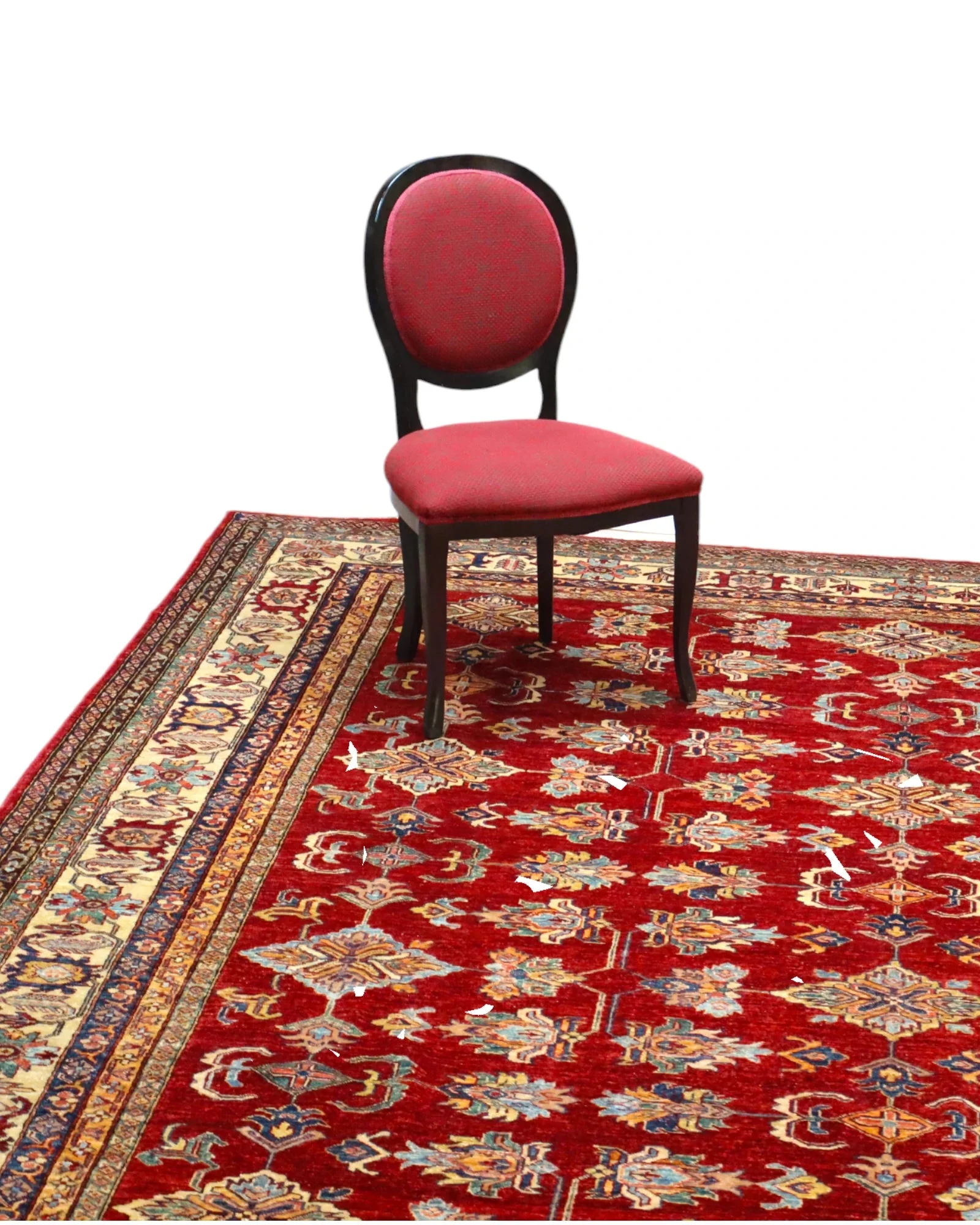 Hand-Knotted Wool Kazak Afghan Rug, 445 × 307 cm