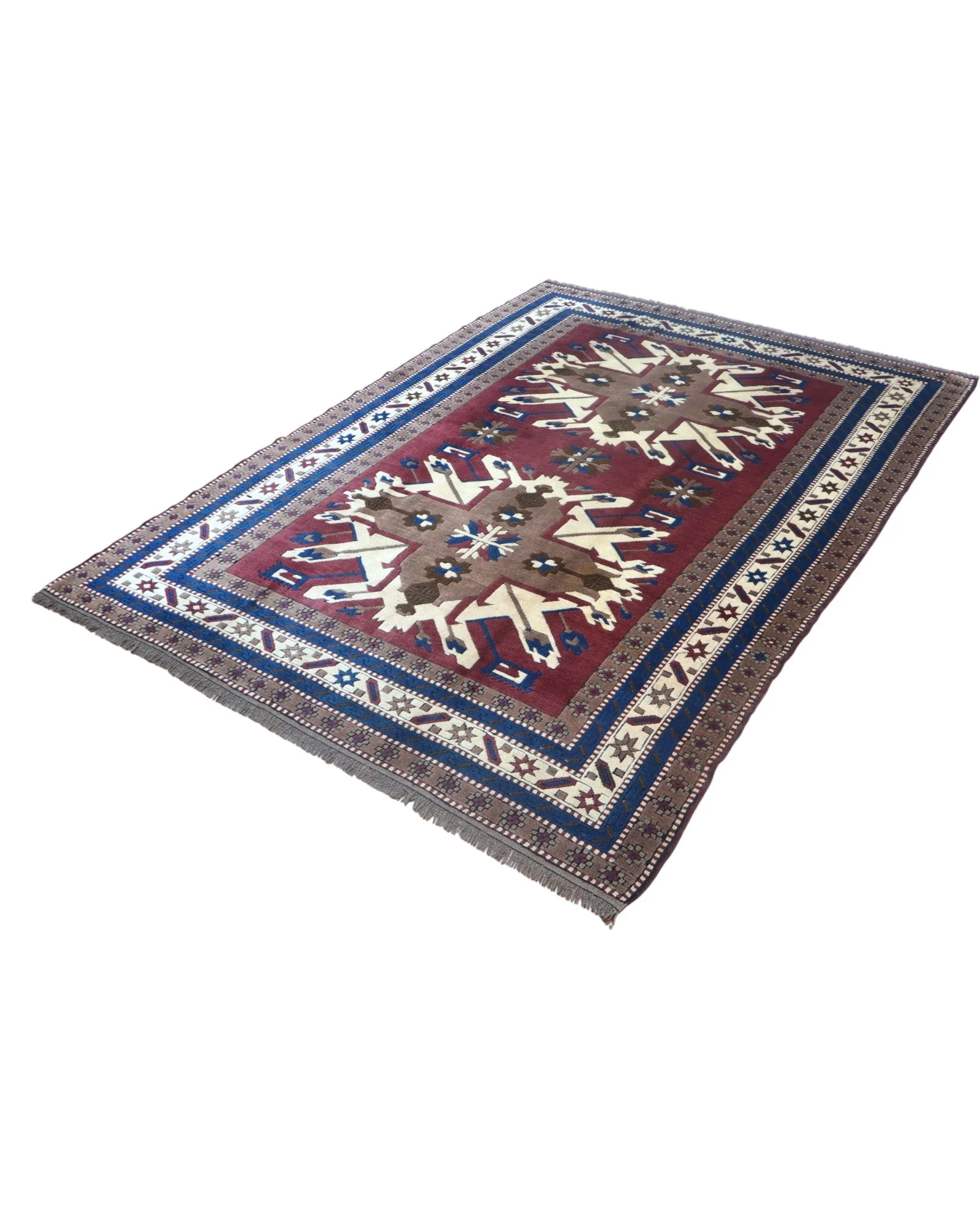 Hand-Knotted Wool Oriental Rug, 246 × 180 cm