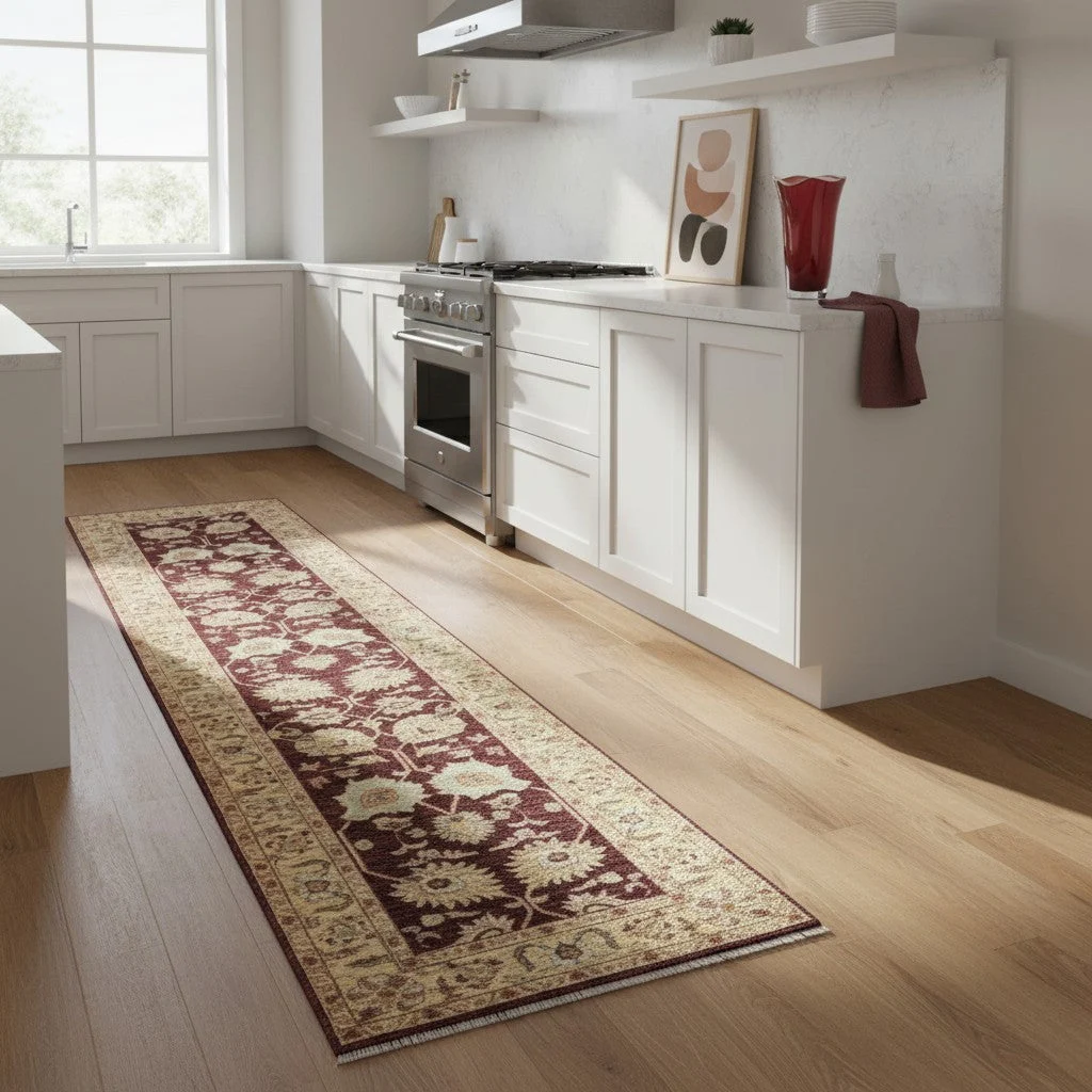 Ziegler Afghan Rug — hand-knotted, 261 × 78 cm, Wool