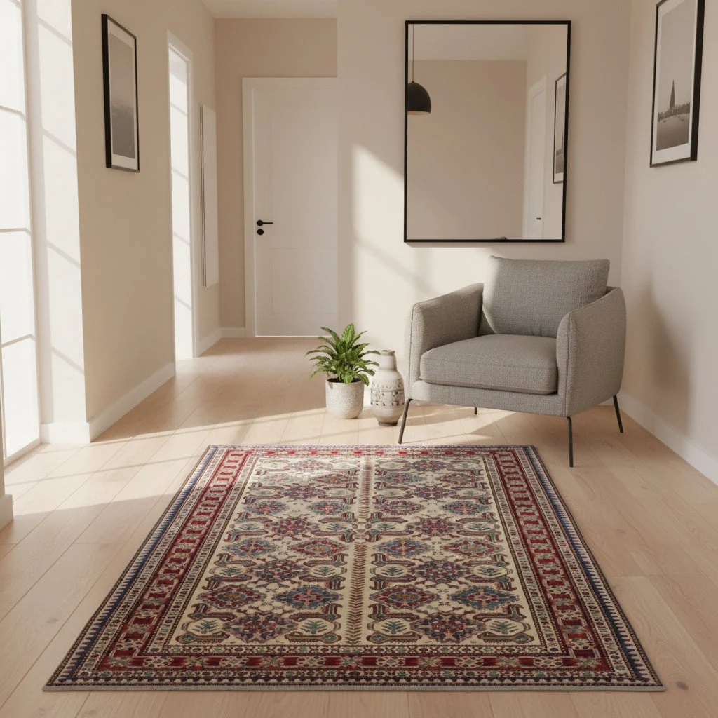 Hand-Knotted Wool Oriental Rug, 165 × 122 cm