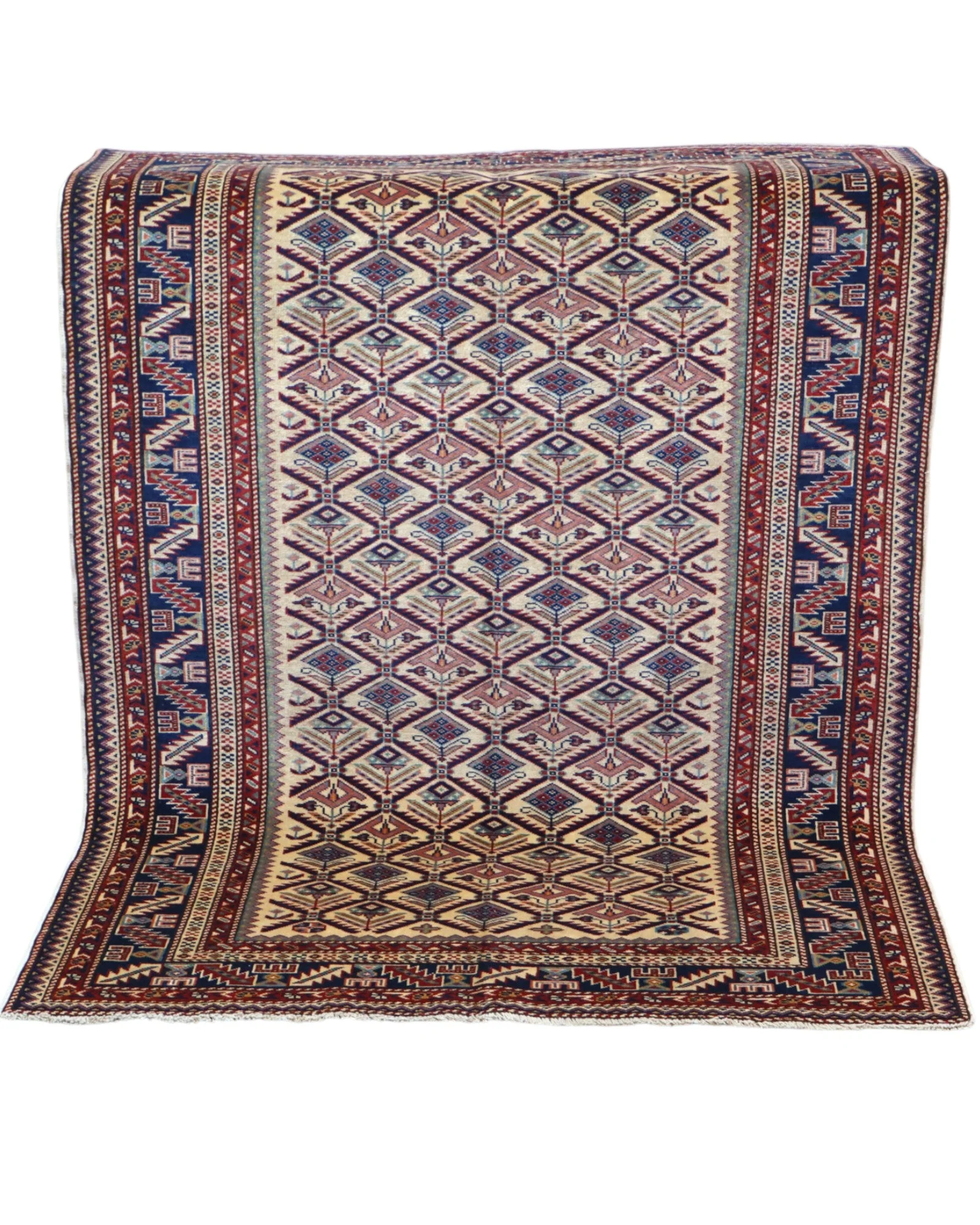 Hand-Knotted Wool Oriental Rug, 167 × 122 cm