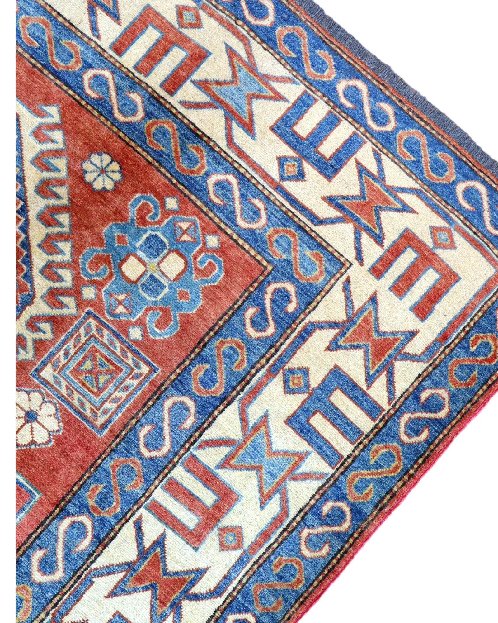 Hand-Knotted Wool Kazak Oriental Rug, 346 × 210 cm