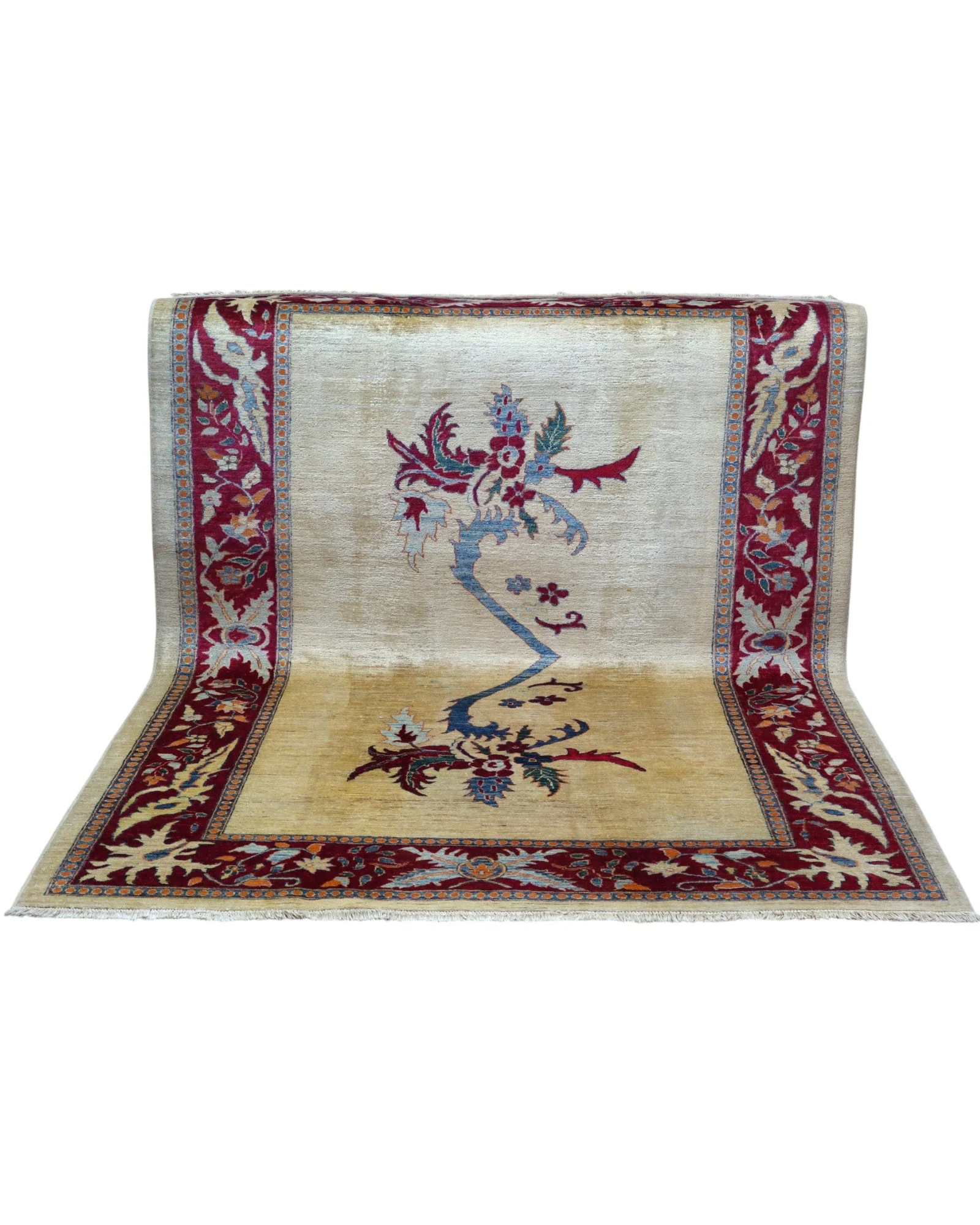 Hand-Knotted Wool Kazak Afghan Rug, 232 × 180 cm