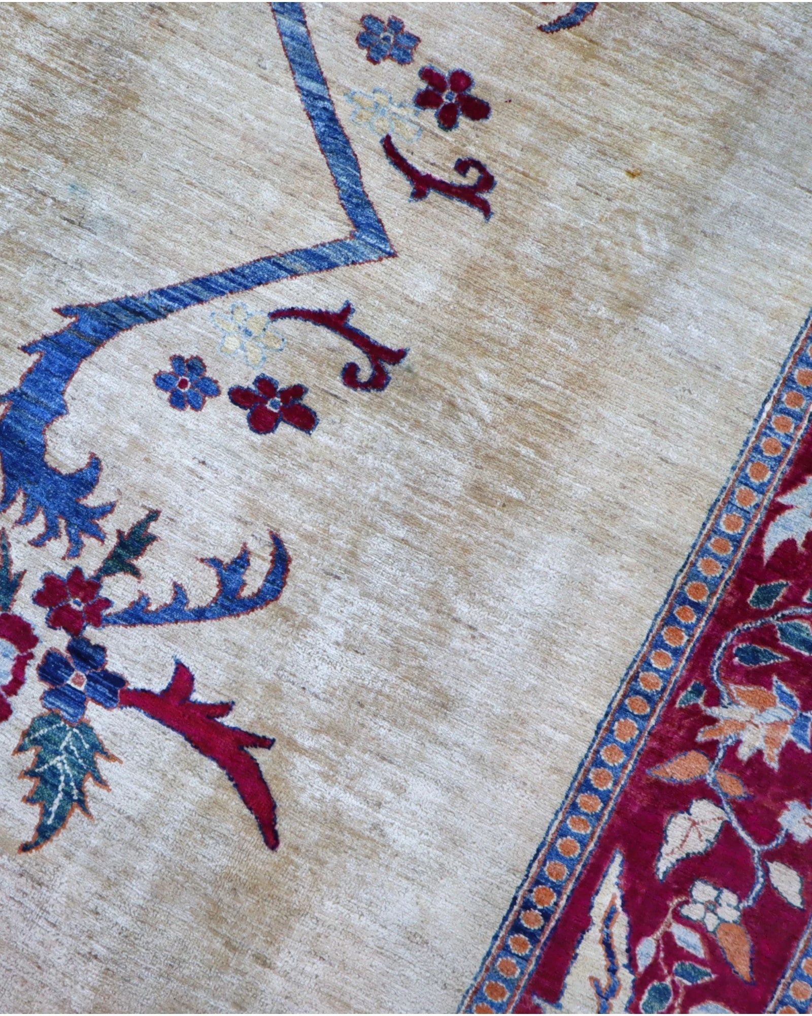 Hand-Knotted Wool Kazak Afghan Rug, 232 × 180 cm