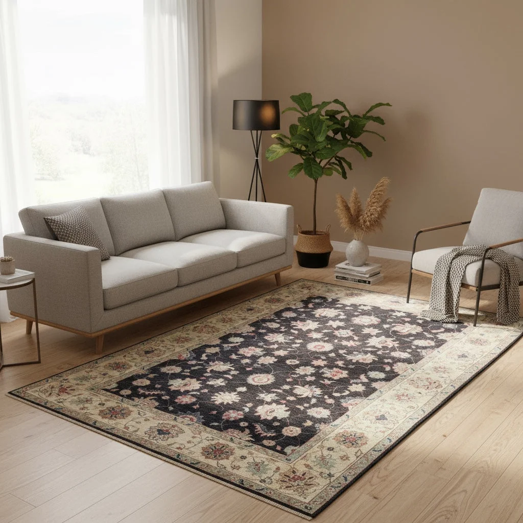 Ziegler Afghan Rug — hand-knotted, 262 × 180 cm, Wool