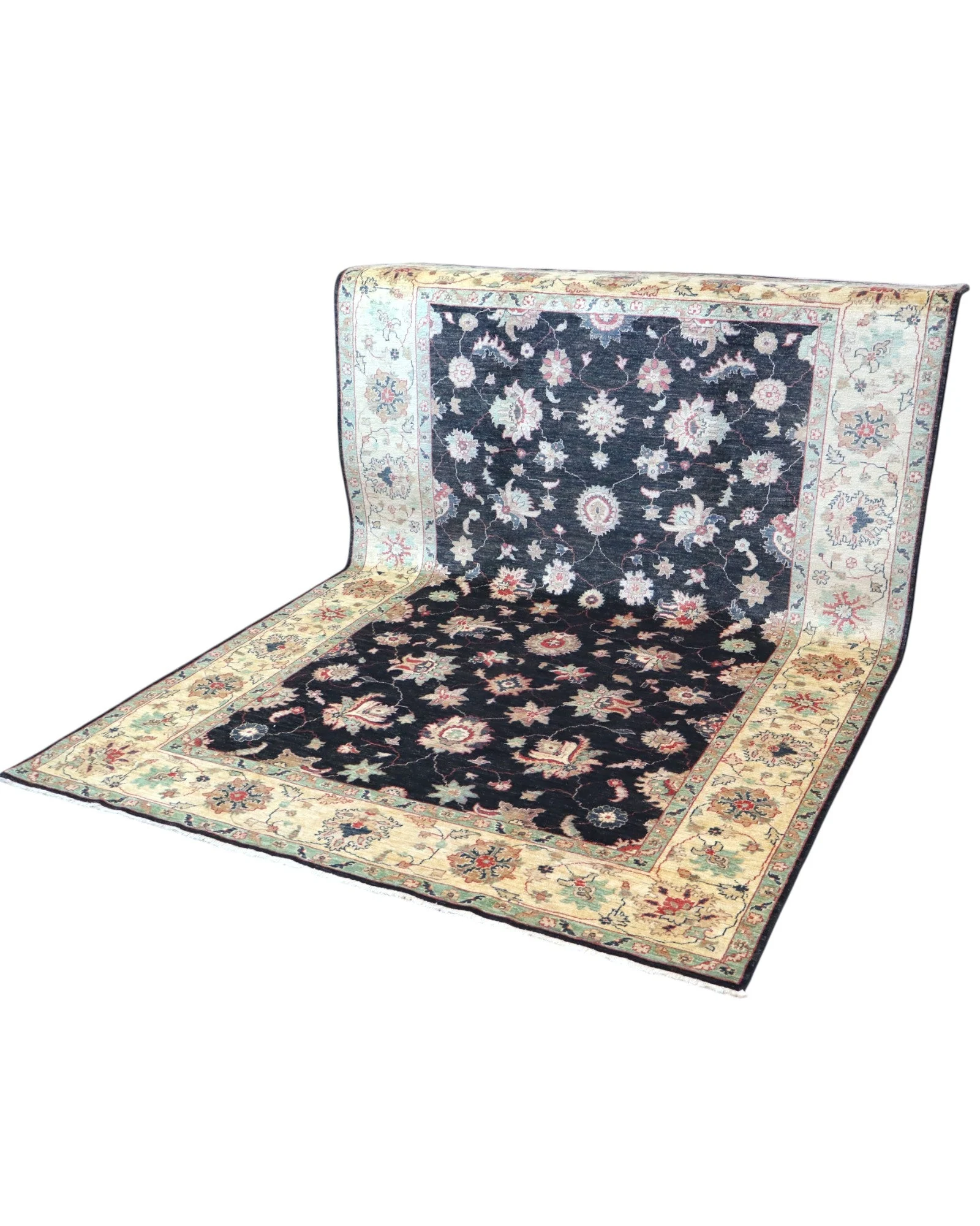 Ziegler Afghan Rug — hand-knotted, 262 × 180 cm, Wool