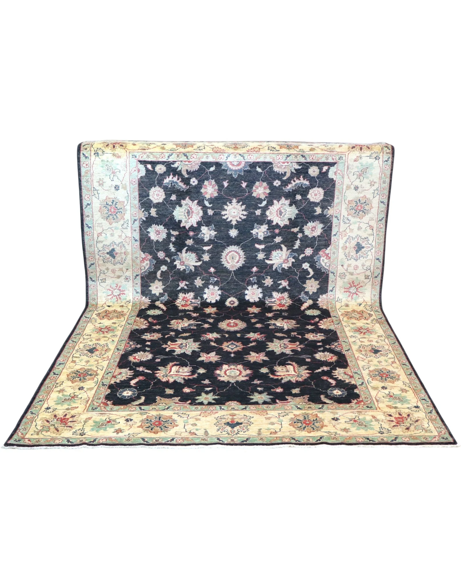 Ziegler Afghan Rug — hand-knotted, 262 × 180 cm, Wool