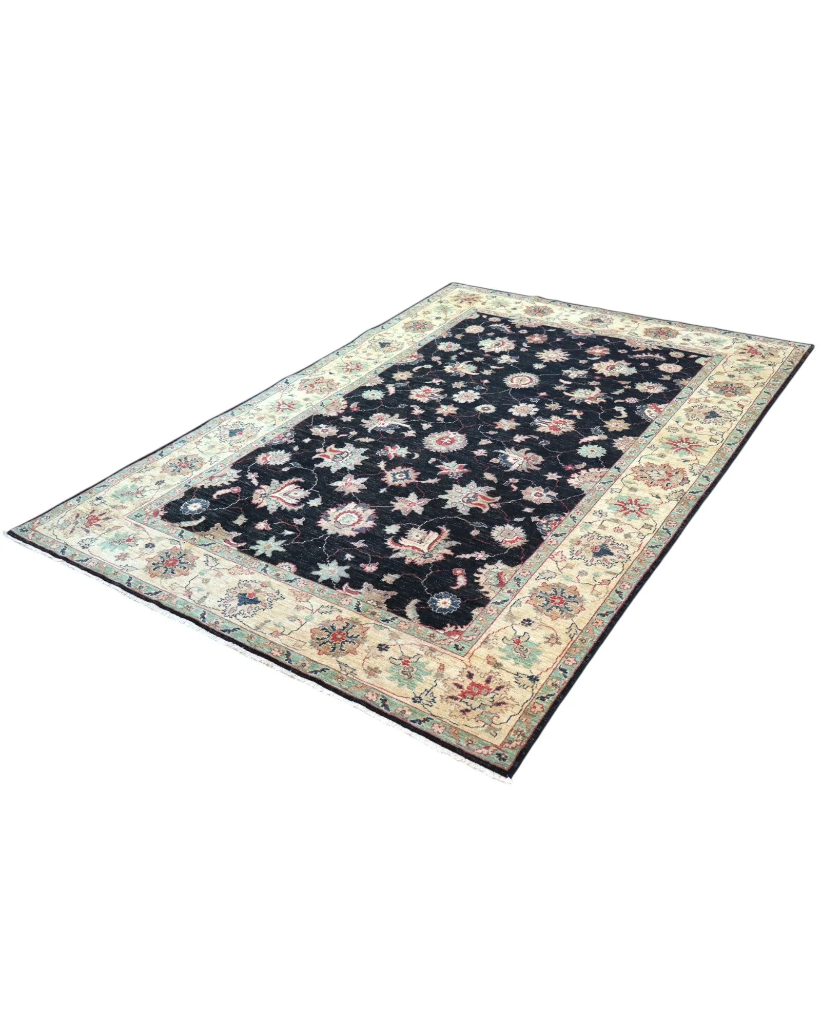 Ziegler Afghan Rug — hand-knotted, 262 × 180 cm, Wool