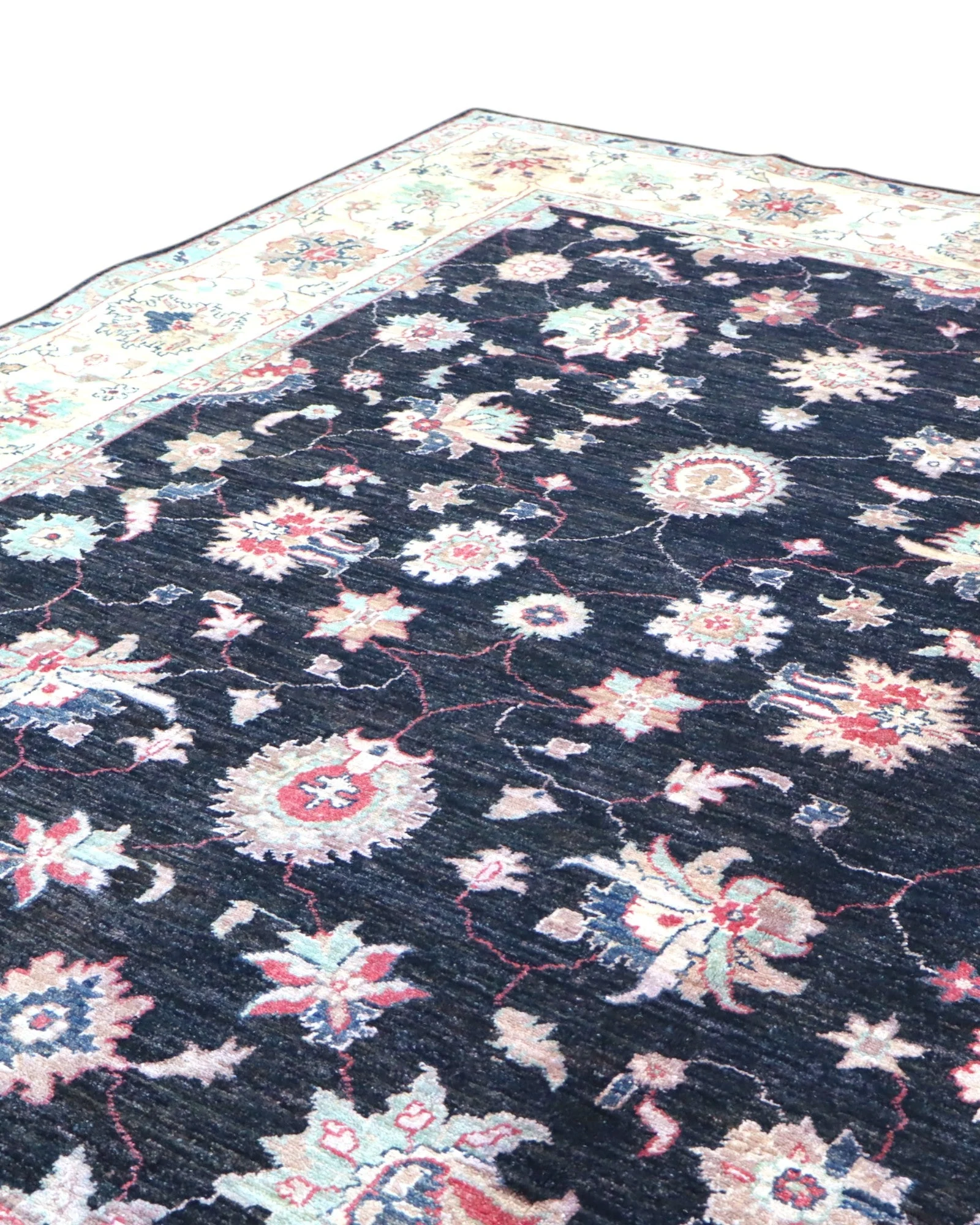 Ziegler Afghan Rug — hand-knotted, 262 × 180 cm, Wool