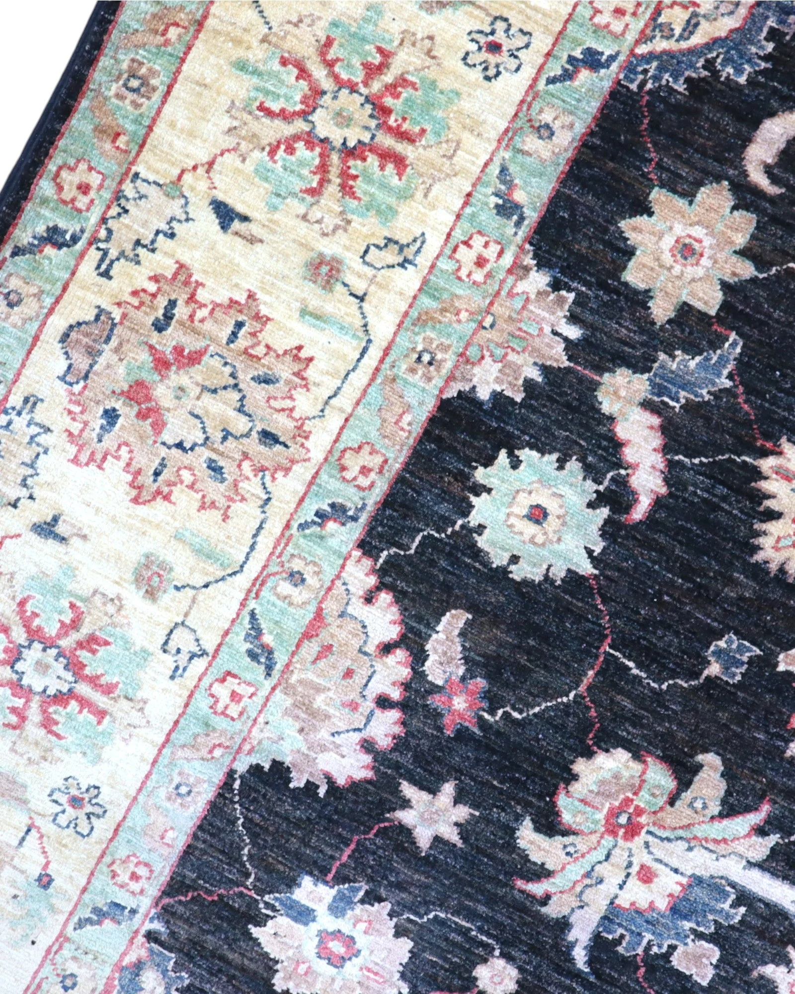 Ziegler Afghan Rug — hand-knotted, 262 × 180 cm, Wool