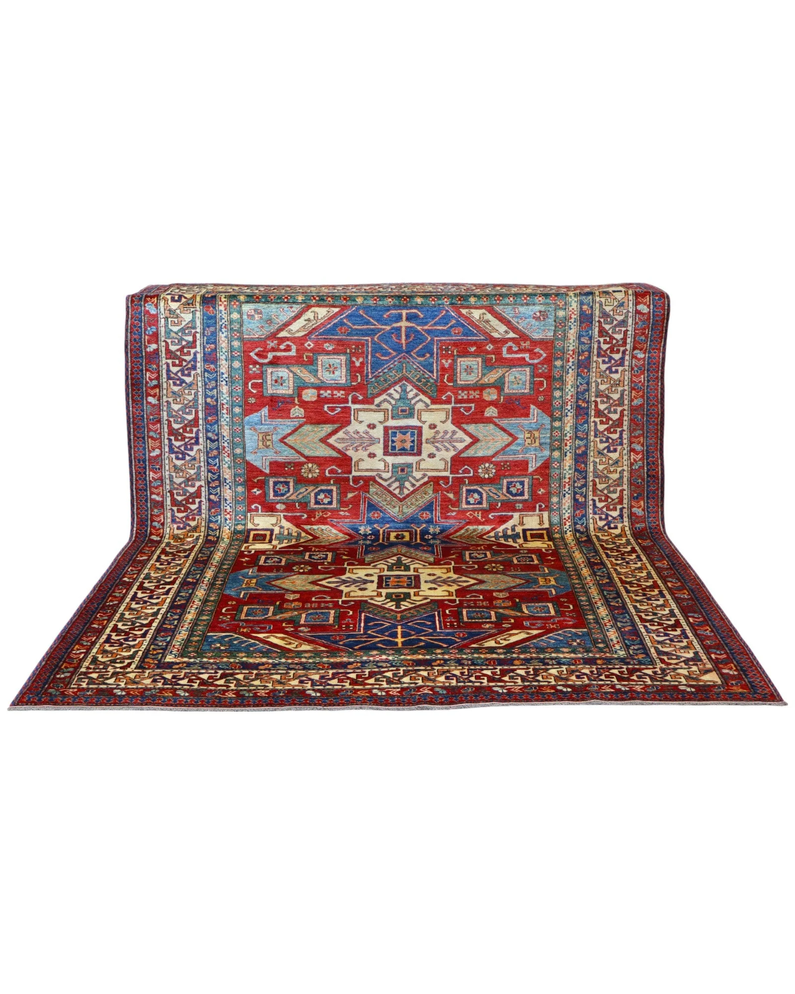 Kazak Afghan Rug 247 × 215 cm, Wool, hand-knotted