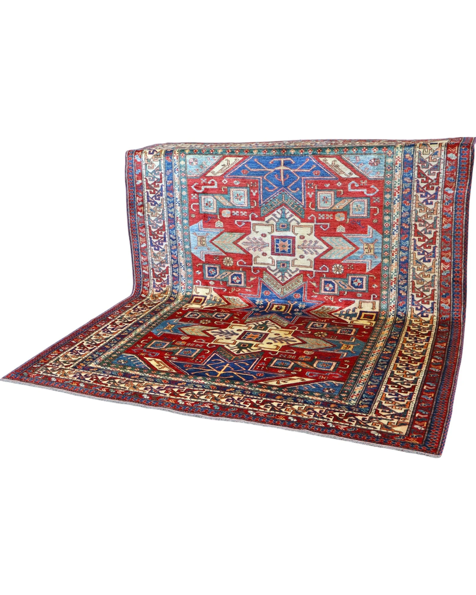 Kazak Afghan Rug 247 × 215 cm, Wool, hand-knotted