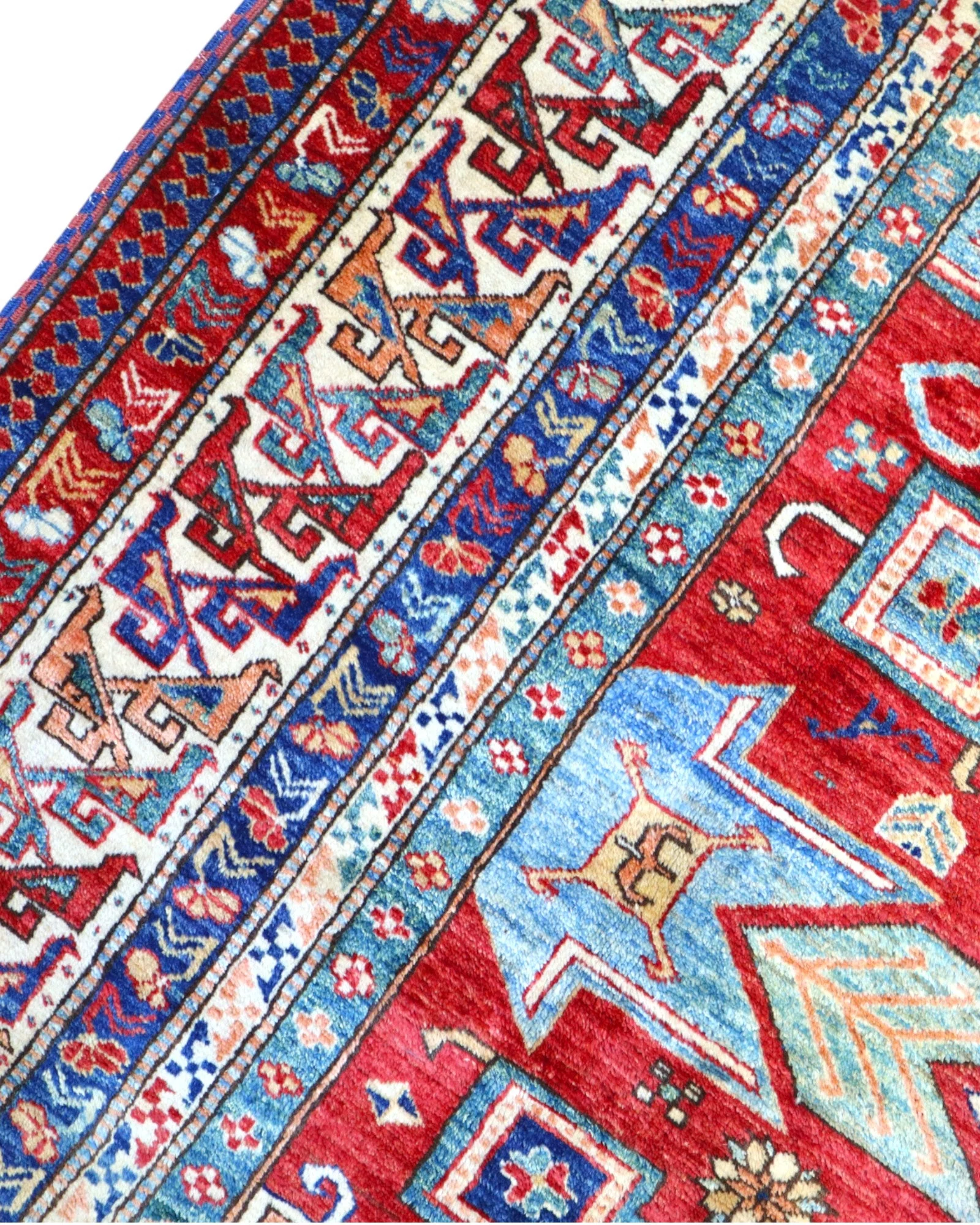 Kazak Afghan Rug 247 × 215 cm, Wool, hand-knotted
