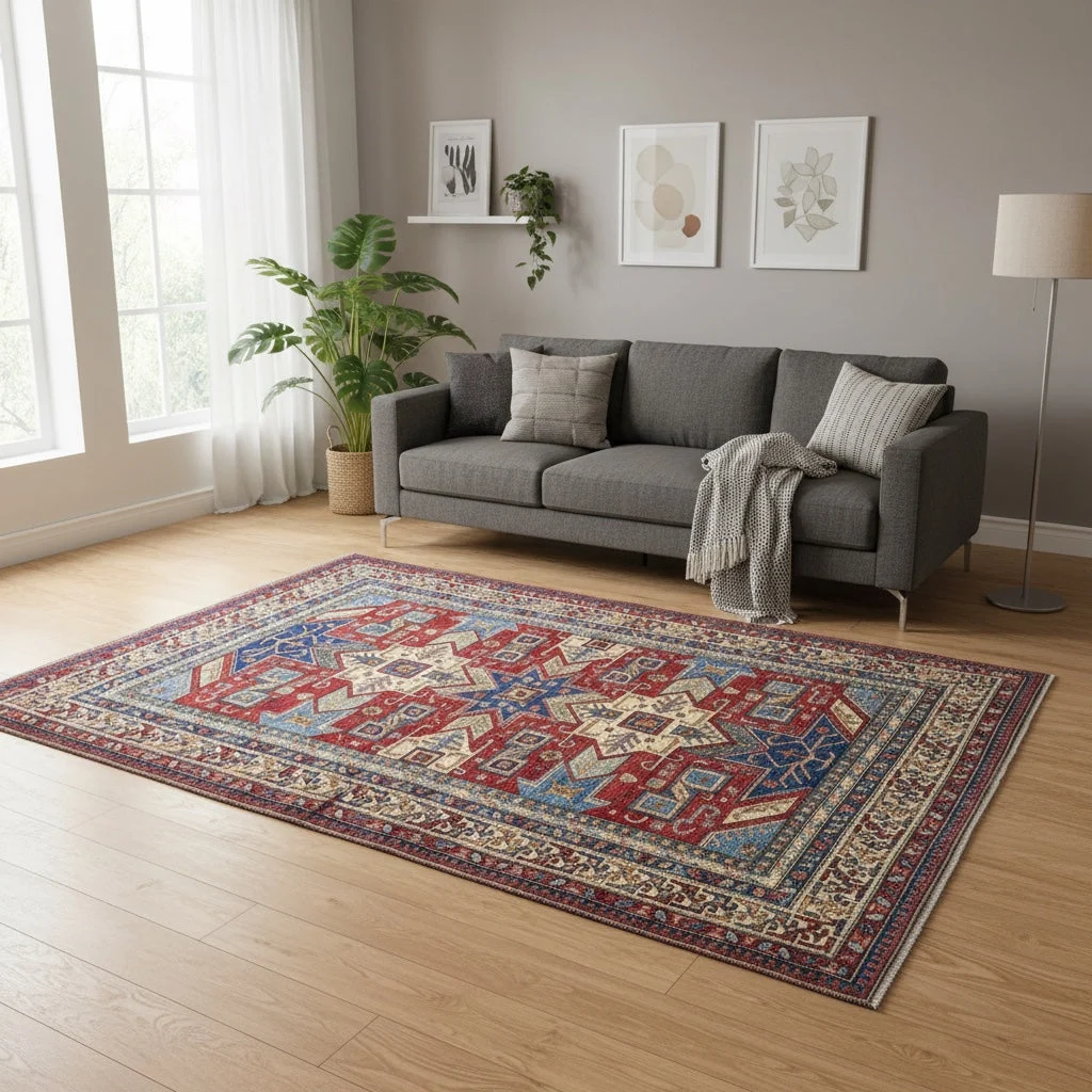 Kazak Afghan Rug 247 × 215 cm, Wool, hand-knotted