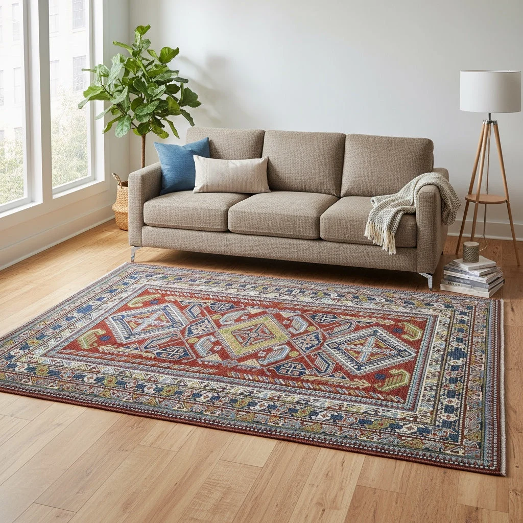 Kazak Afghan Rug 259 × 196 cm, Wool, hand-knotted