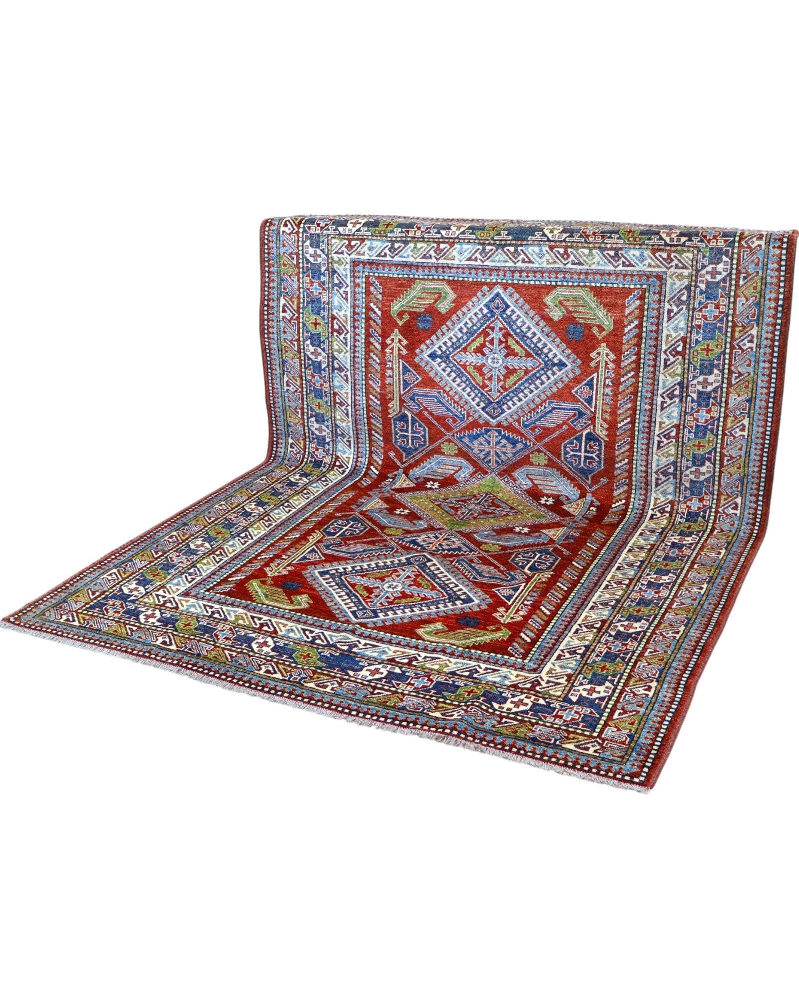 Kazak Afghan Rug 259 × 196 cm, Wool, hand-knotted