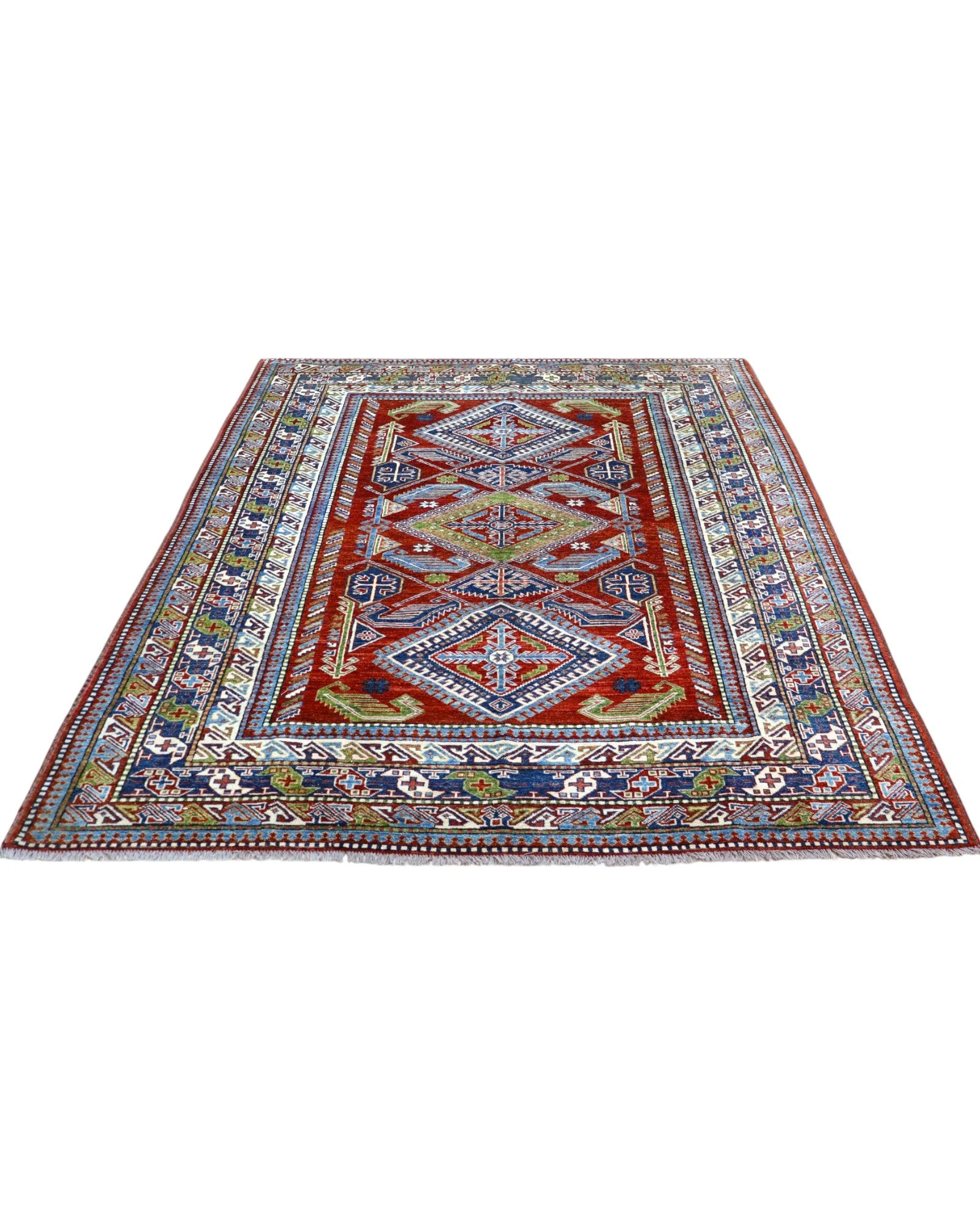 Kazak Afghan Rug 259 × 196 cm, Wool, hand-knotted