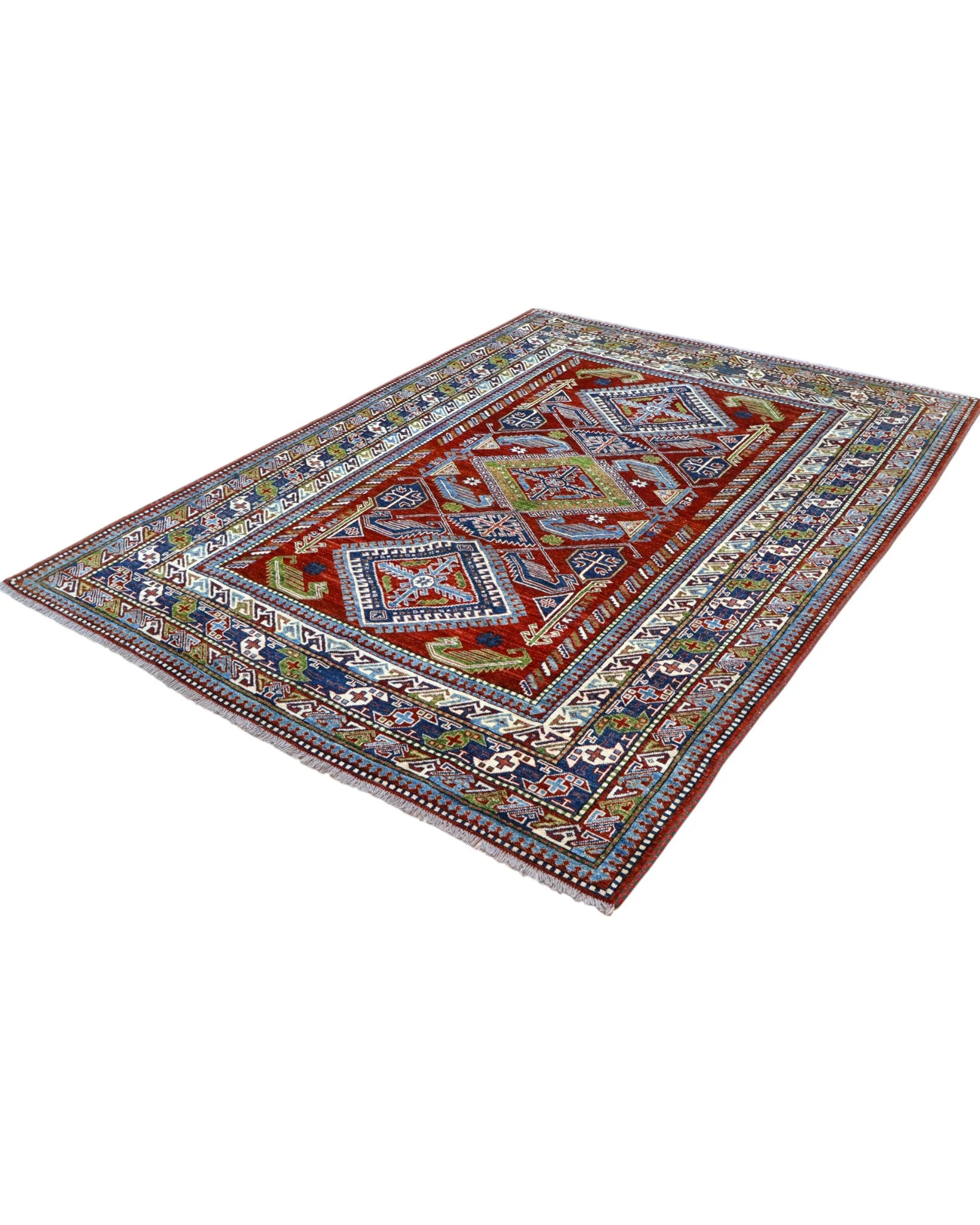 Kazak Afghan Rug 259 × 196 cm, Wool, hand-knotted
