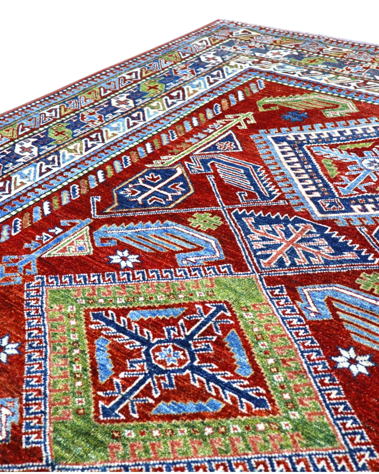 Kazak Afghan Rug 259 × 196 cm, Wool, hand-knotted