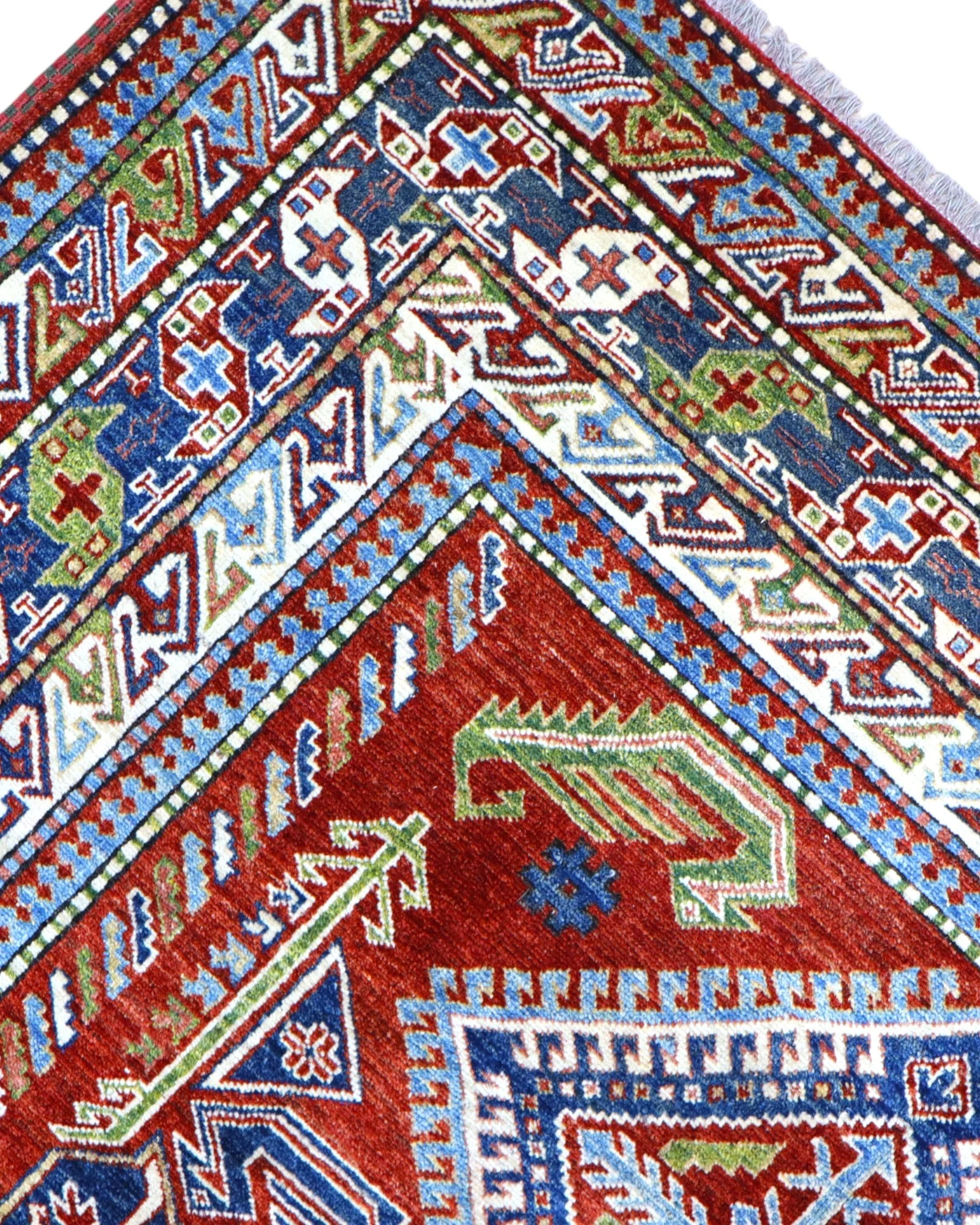 Kazak Afghan Rug 259 × 196 cm, Wool, hand-knotted