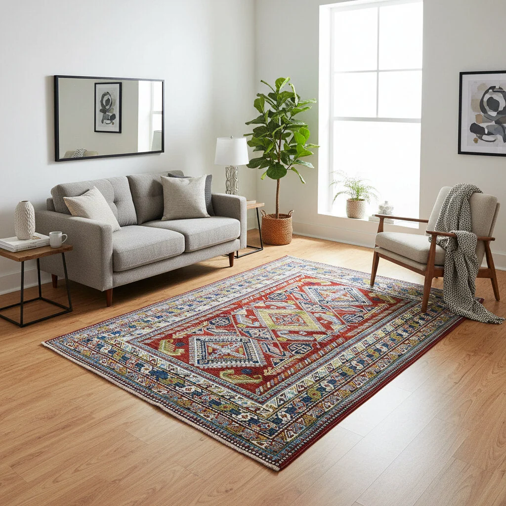 Kazak Afghan Rug 259 × 196 cm, Wool, hand-knotted