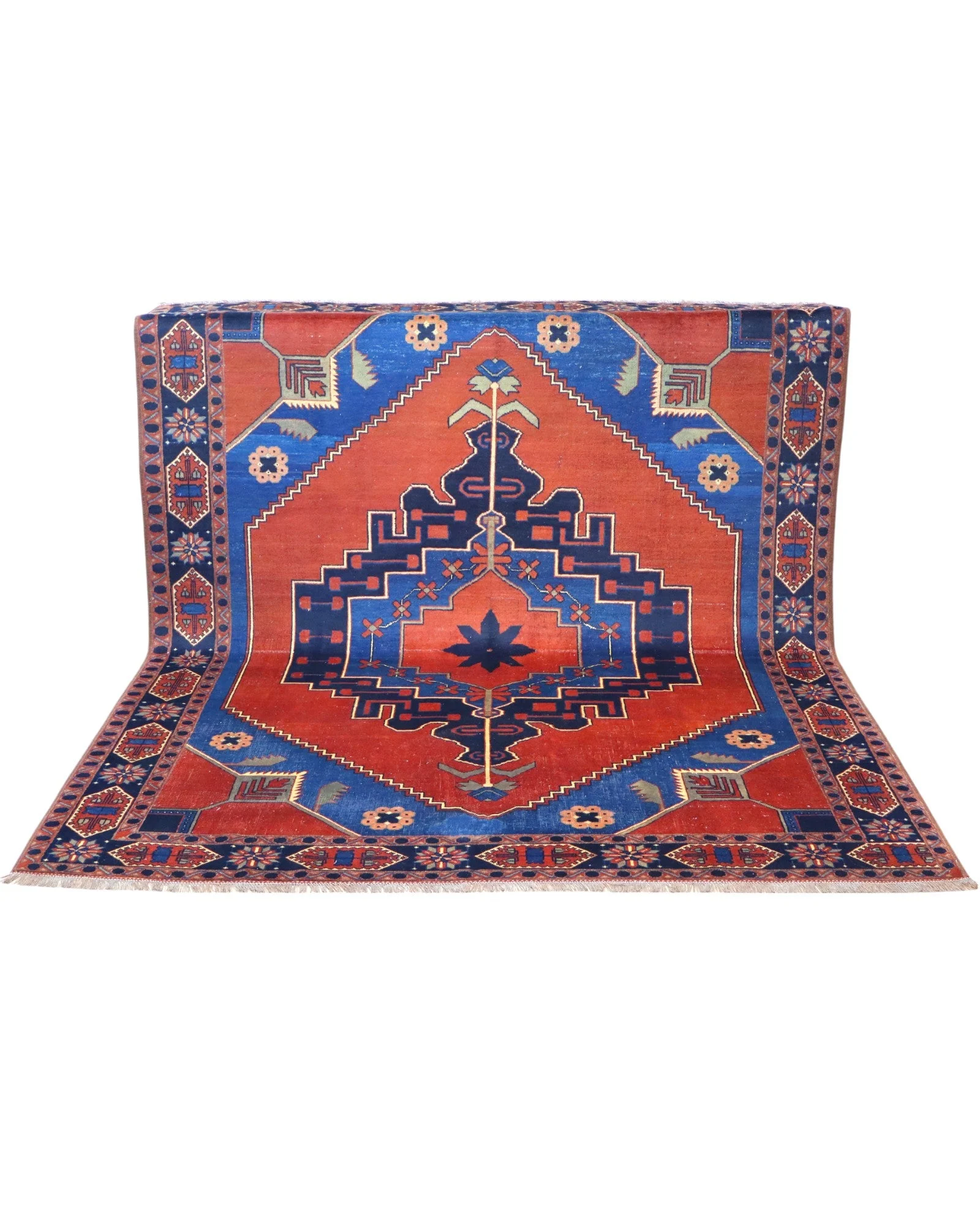 Hand-Knotted Wool Oriental Rug, 238 × 196 cm