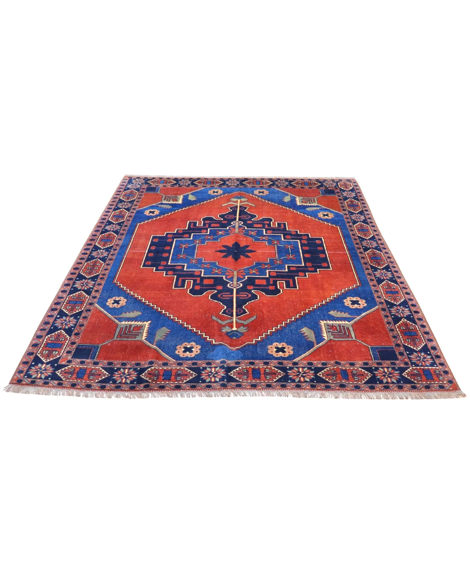 Hand-Knotted Wool Oriental Rug, 238 × 196 cm