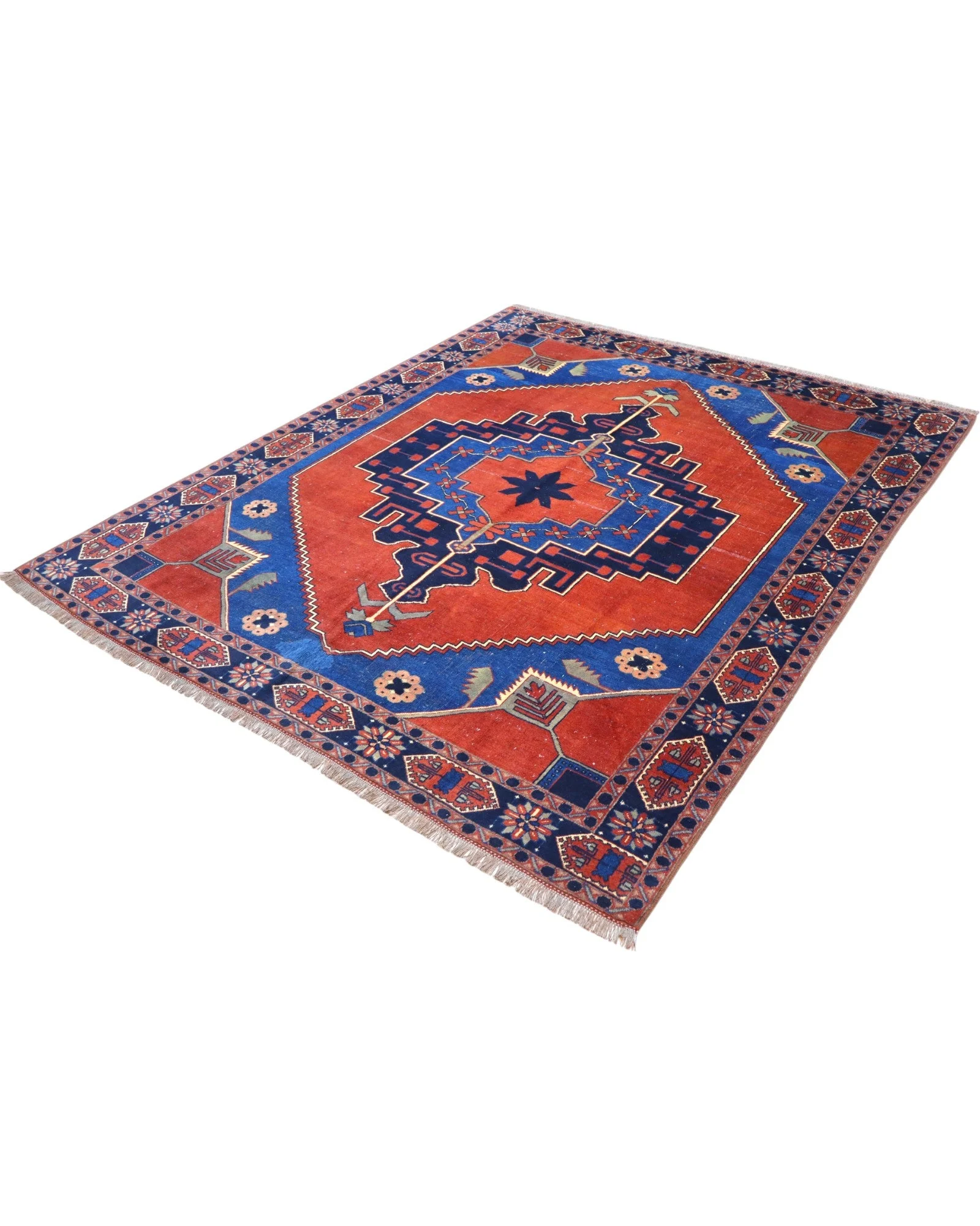 Hand-Knotted Wool Oriental Rug, 238 × 196 cm