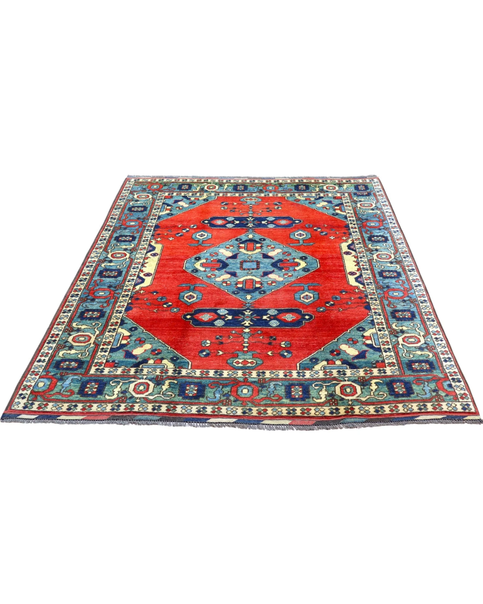 Kazak Afghan Rug 204 × 171 cm, Wool, hand-knotted