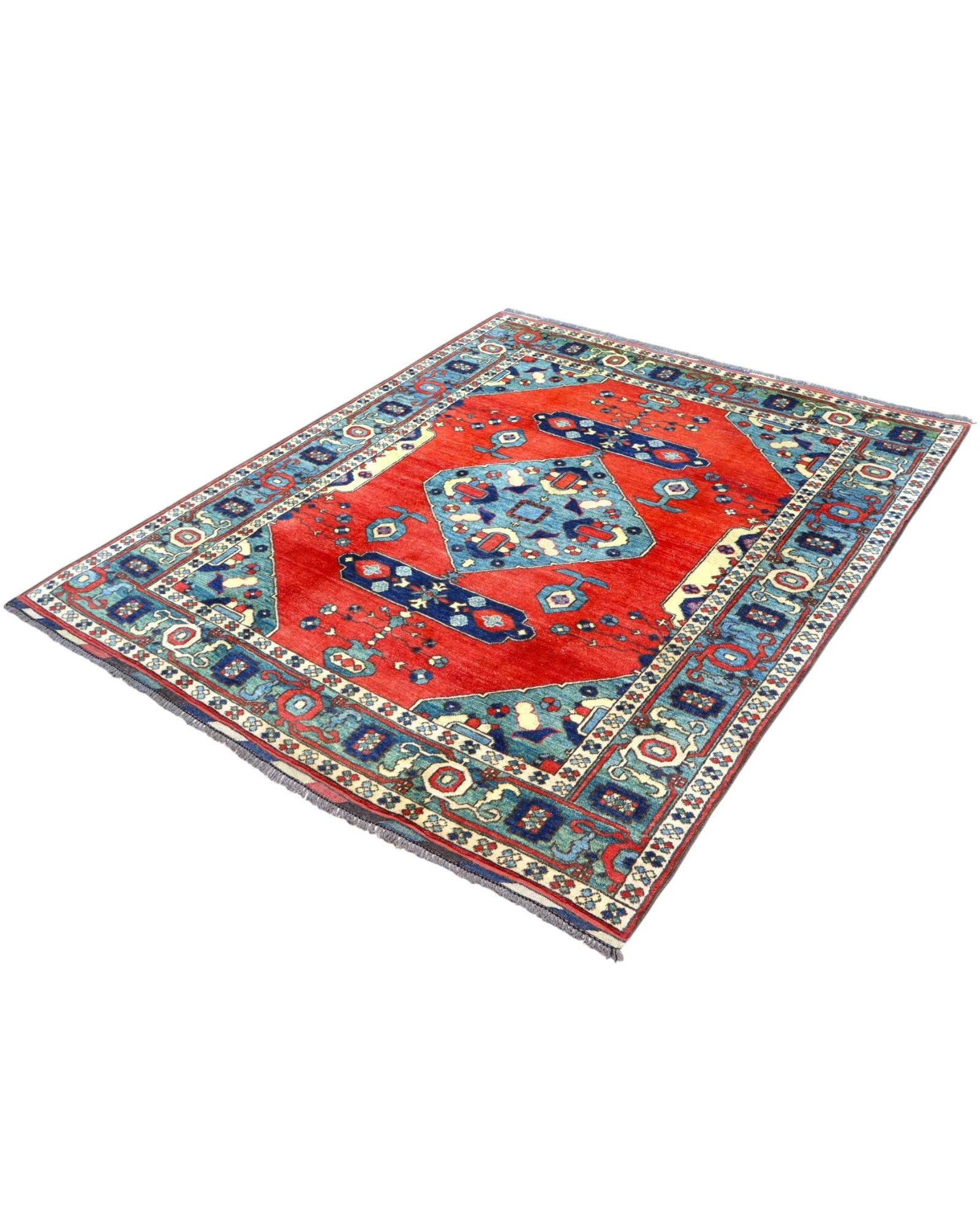 Kazak Afghan Rug 204 × 171 cm, Wool, hand-knotted