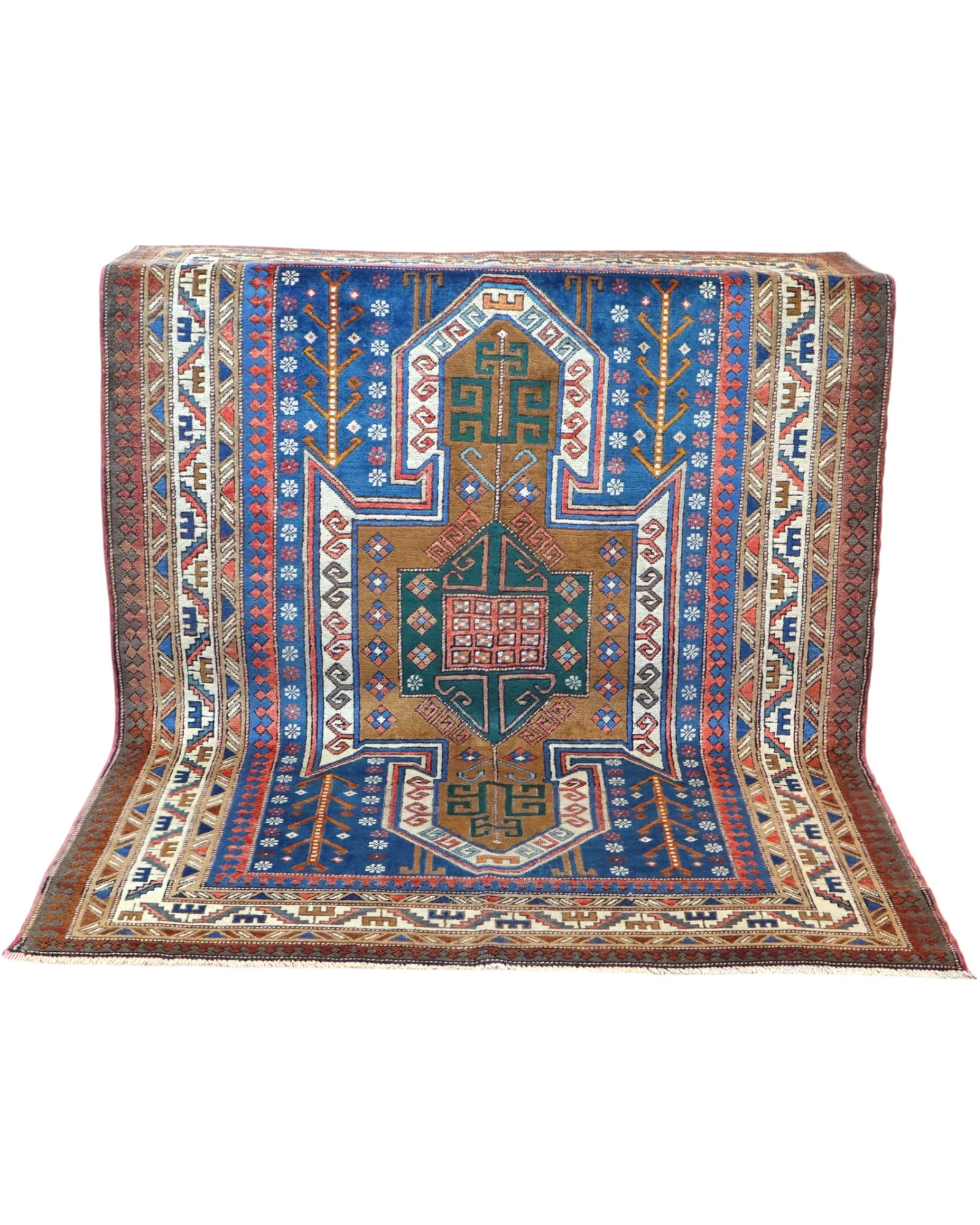 Kazak Oriental Rug — hand-knotted, 208 × 153 cm, Wool