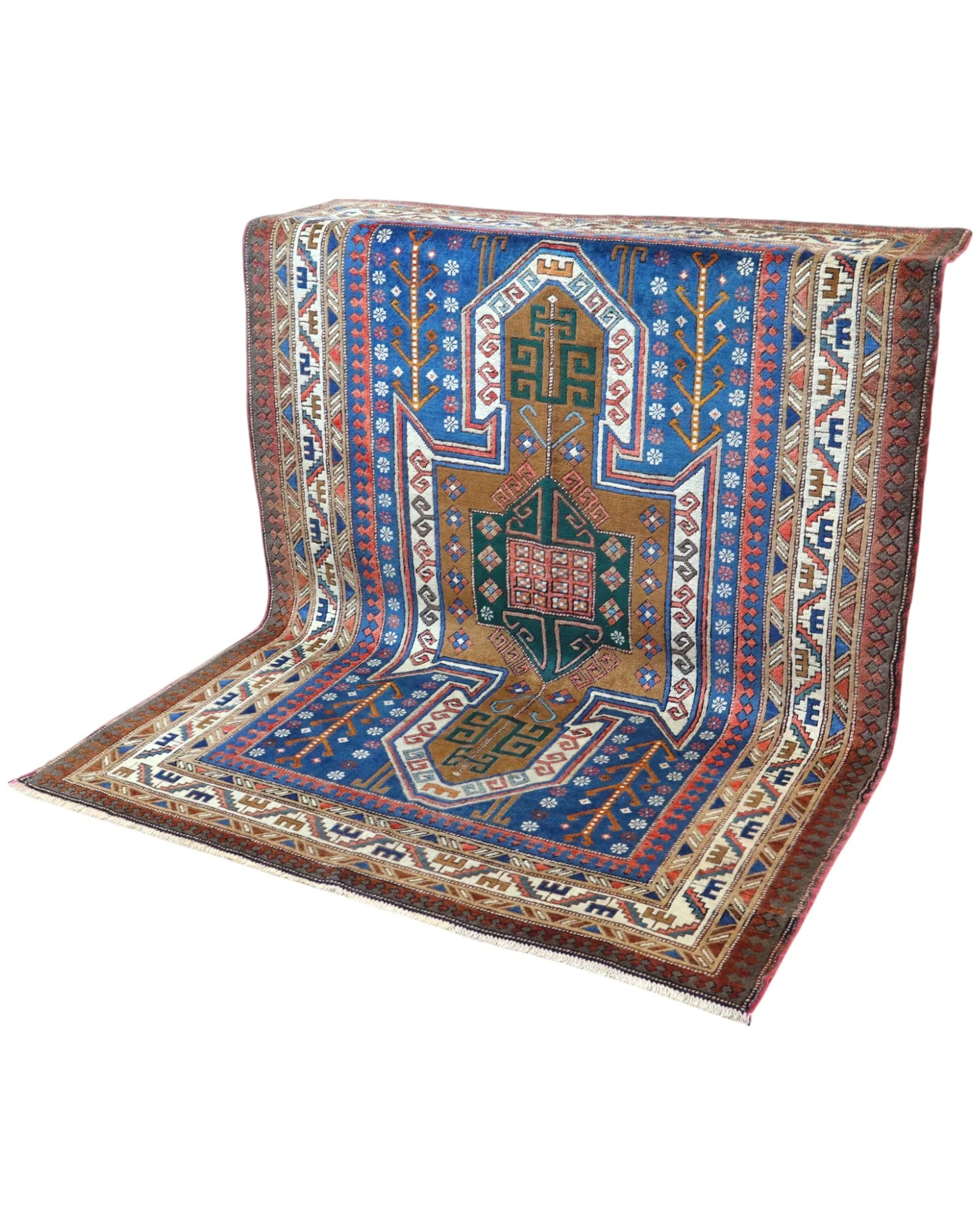 Kazak Oriental Rug — hand-knotted, 208 × 153 cm, Wool
