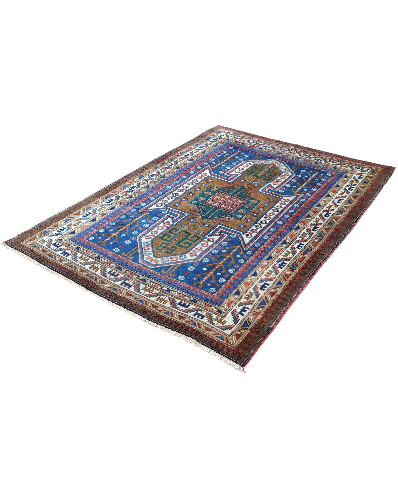 Kazak Oriental Rug — hand-knotted, 208 × 153 cm, Wool