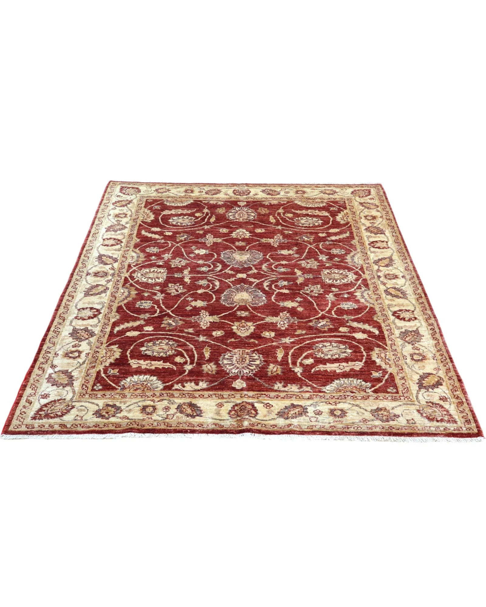 Ziegler Afghan Rug — hand-knotted, 183 × 157 cm, Wool