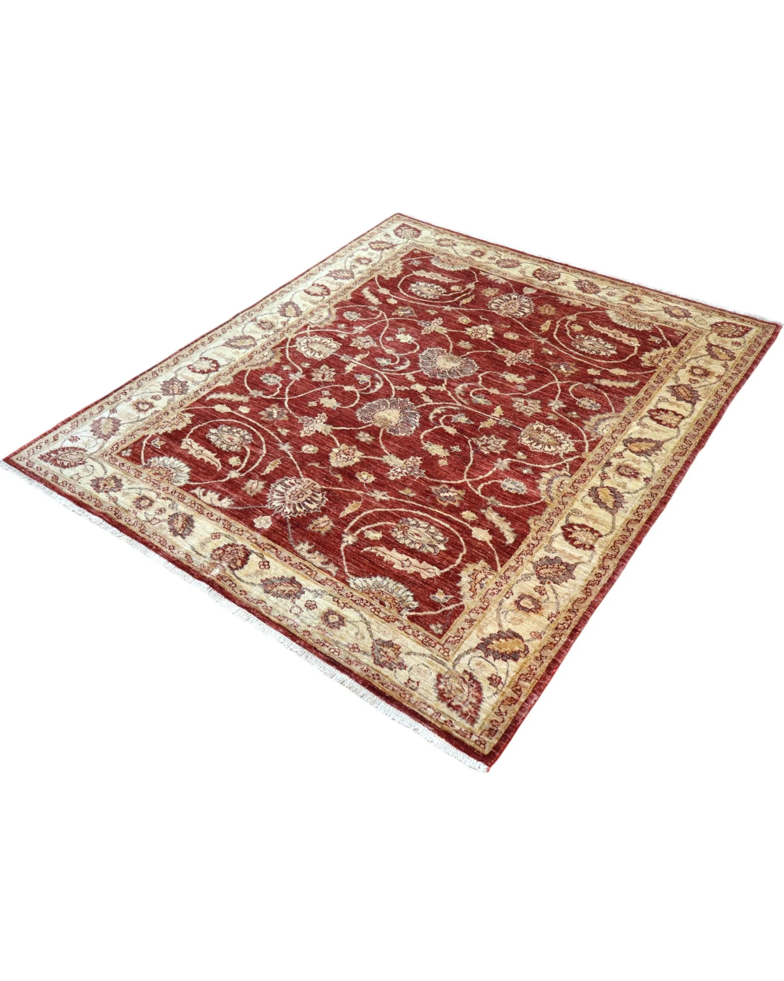 Ziegler Afghan Rug — hand-knotted, 183 × 157 cm, Wool