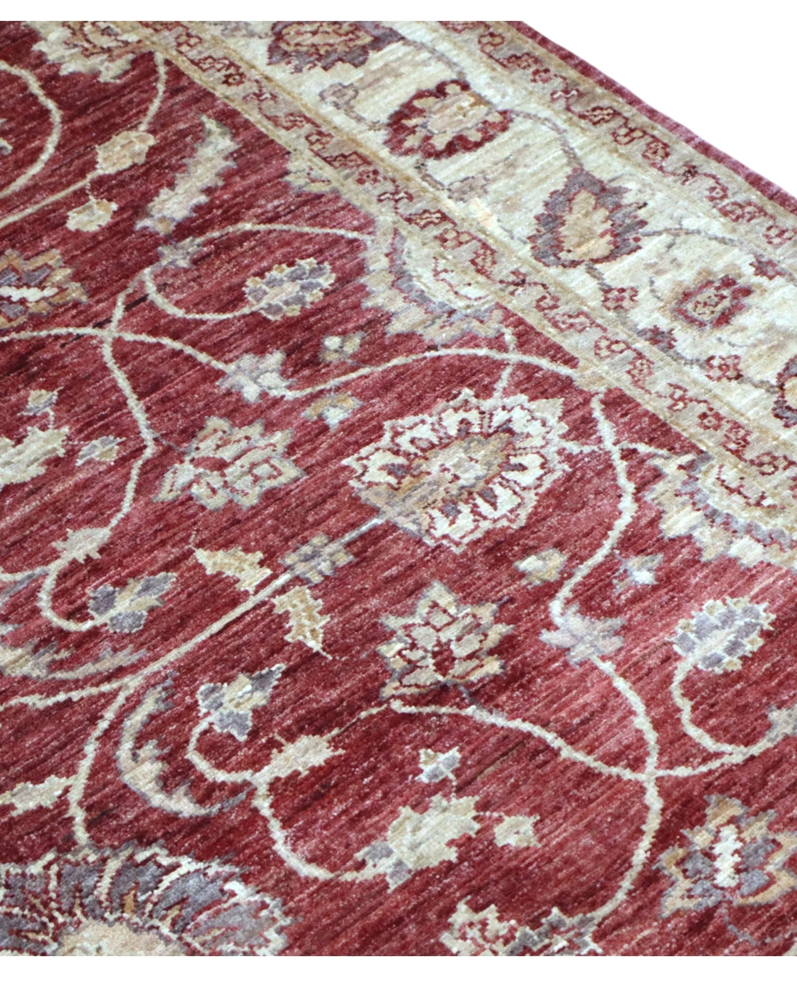Ziegler Afghan Rug — hand-knotted, 183 × 157 cm, Wool
