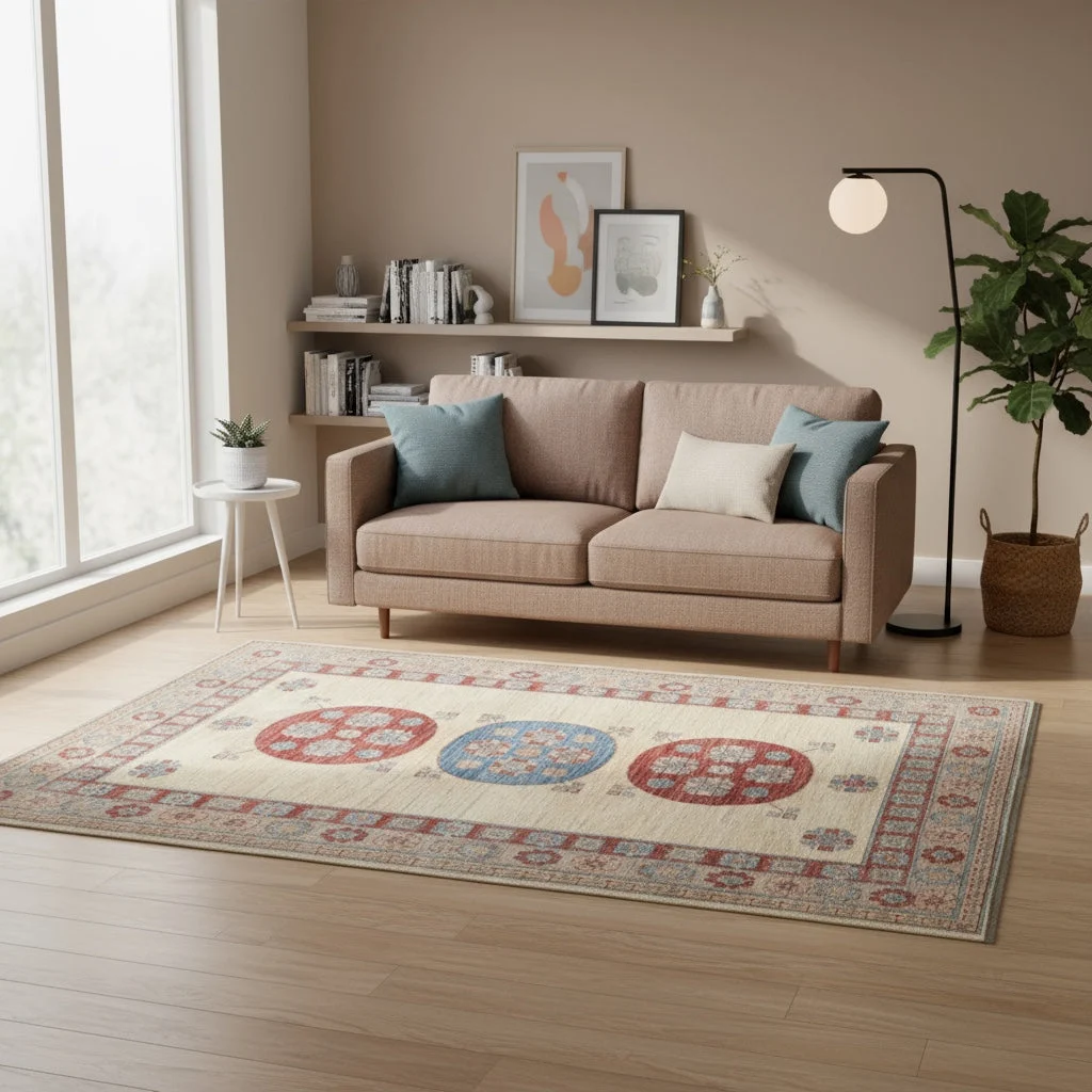 Kazak Afghan Rug 200 × 146 cm, Wool, hand-knotted