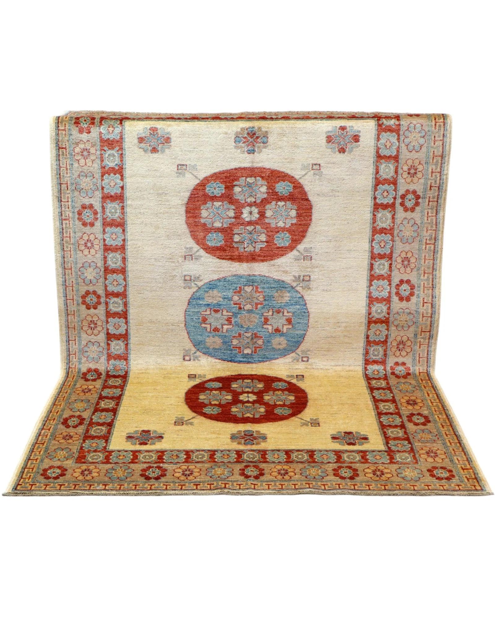 Kazak Afghan Rug 200 × 146 cm, Wool, hand-knotted