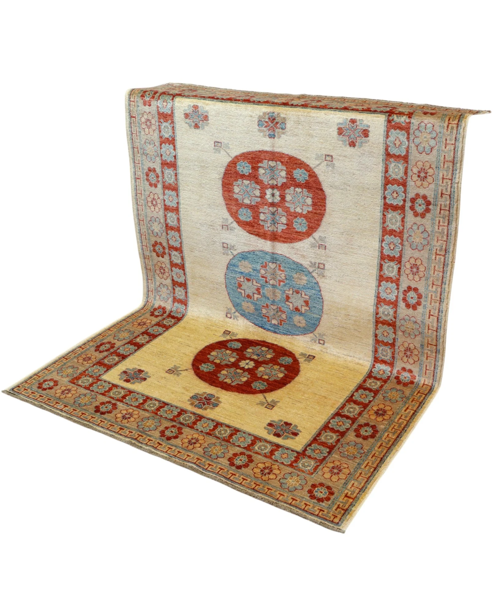 Kazak Afghan Rug 200 × 146 cm, Wool, hand-knotted