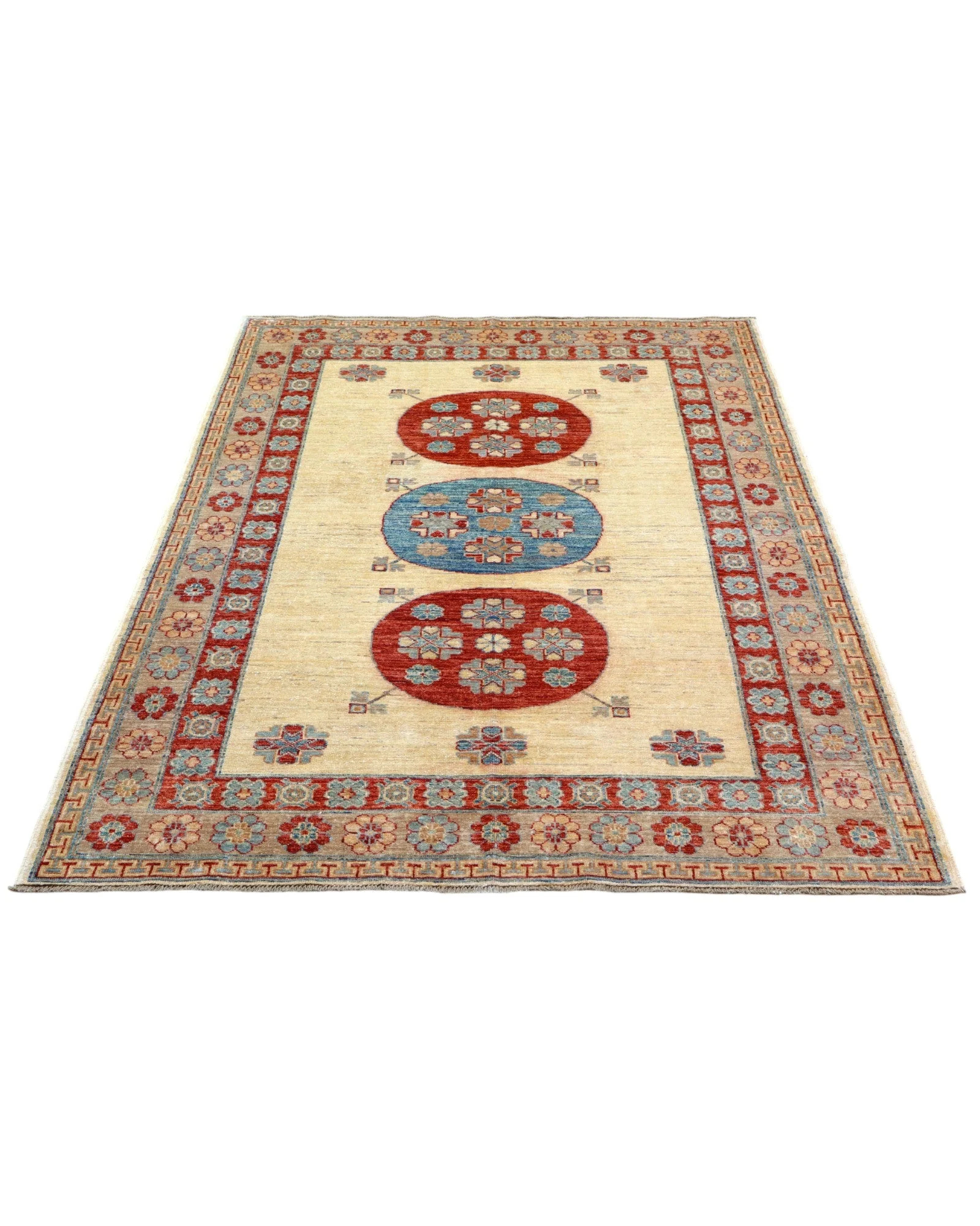 Kazak Afghan Rug 200 × 146 cm, Wool, hand-knotted