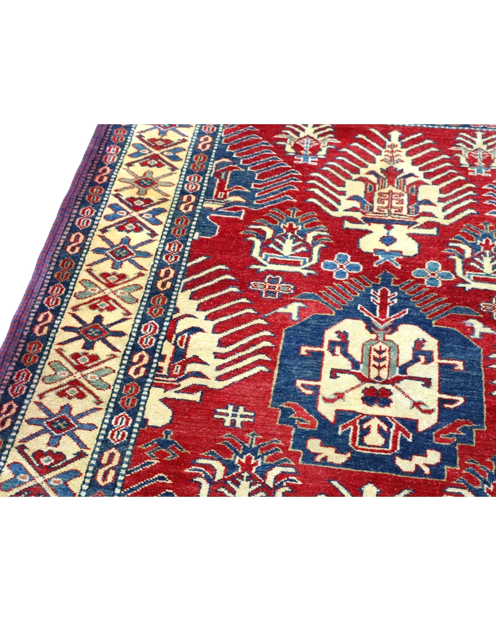 Kazak Afghan Rug — hand-knotted, 173 × 120 cm, Wool