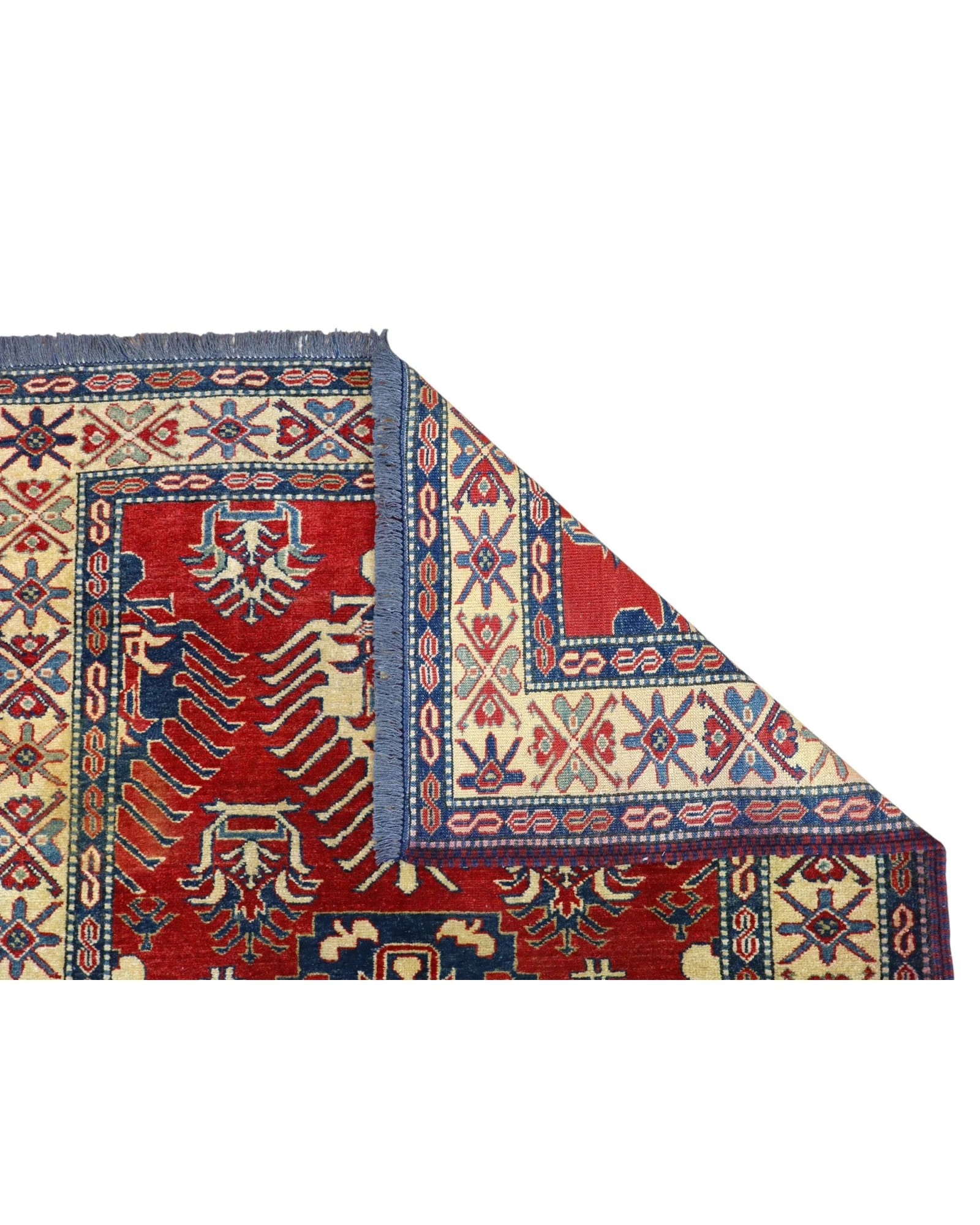 Kazak Afghan Rug — hand-knotted, 173 × 120 cm, Wool