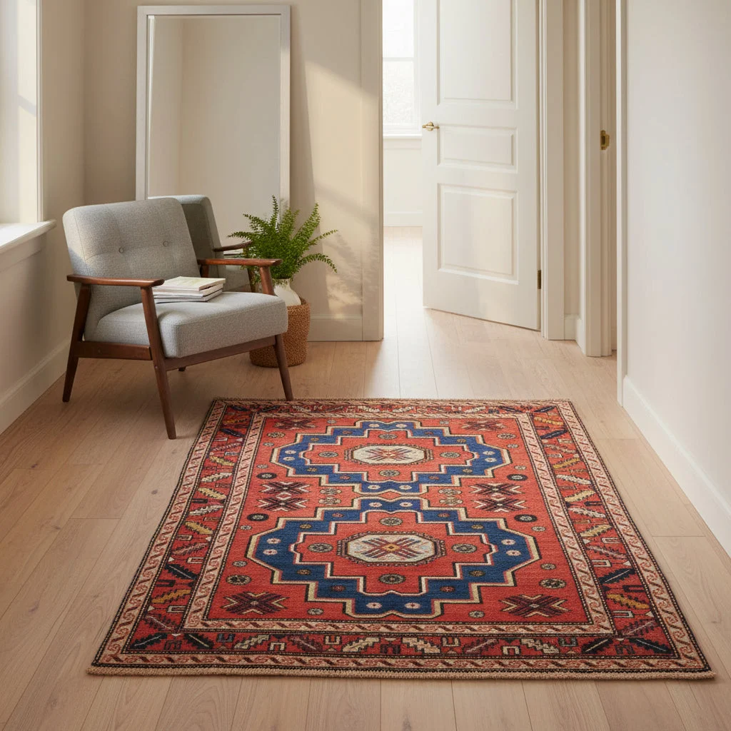 Hand-Knotted Wool Oriental Rug, 183 × 135 cm
