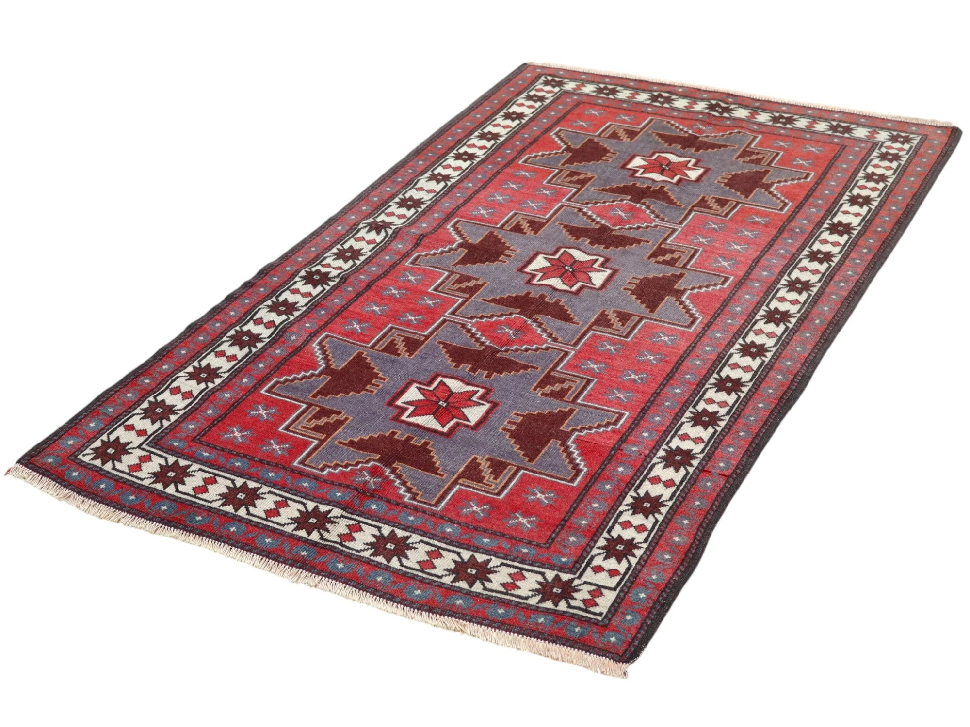 Kazak Oriental Rug — hand-knotted, 181 × 113 cm, Wool