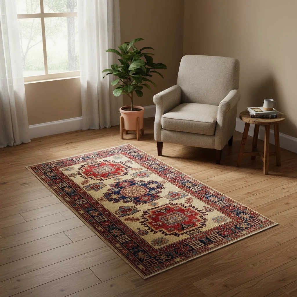 Kazak Oriental Rug — hand-knotted, 171 × 117 cm, Wool